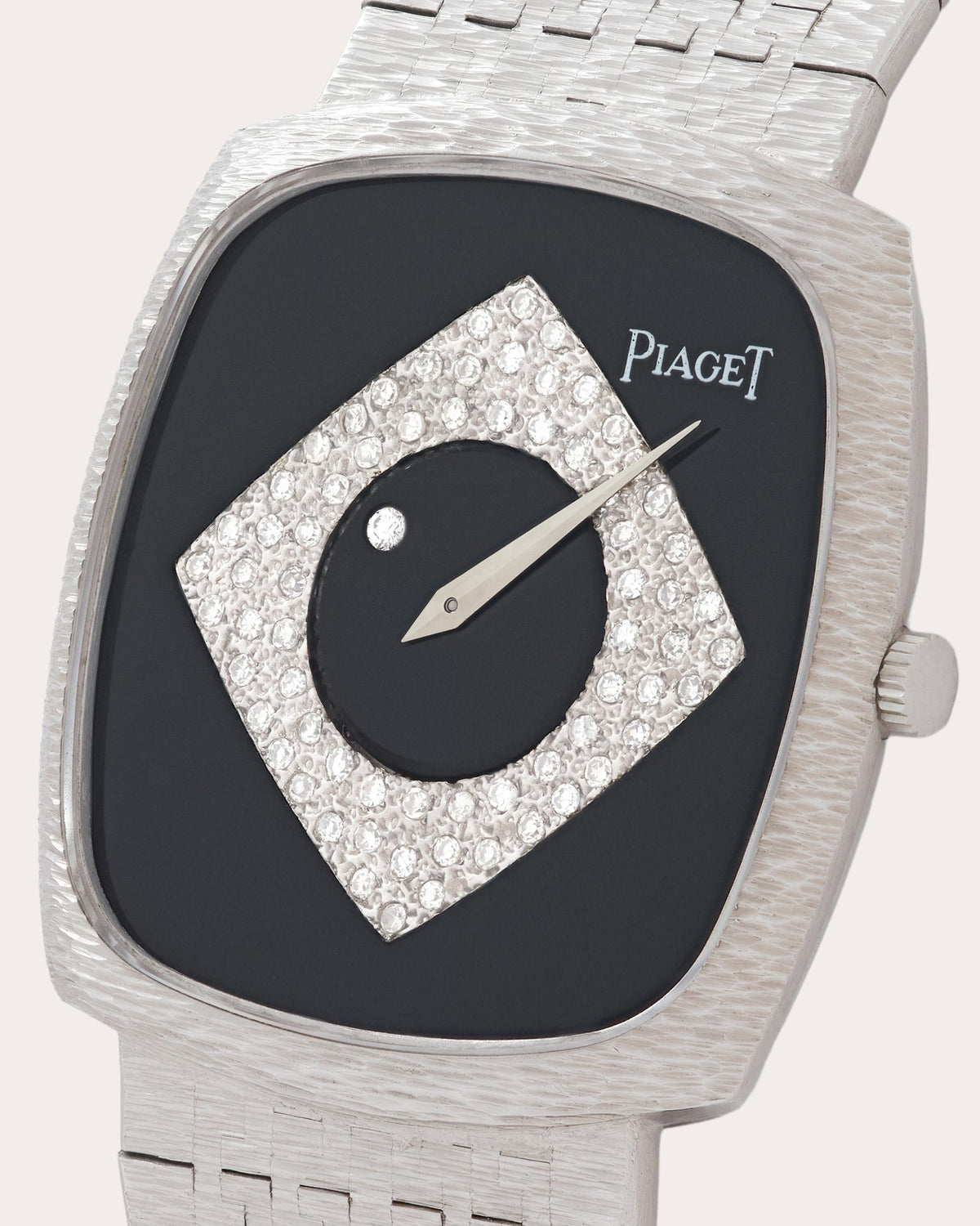 Vintage Piaget Onyx & Diamond 9591 A6 Watch