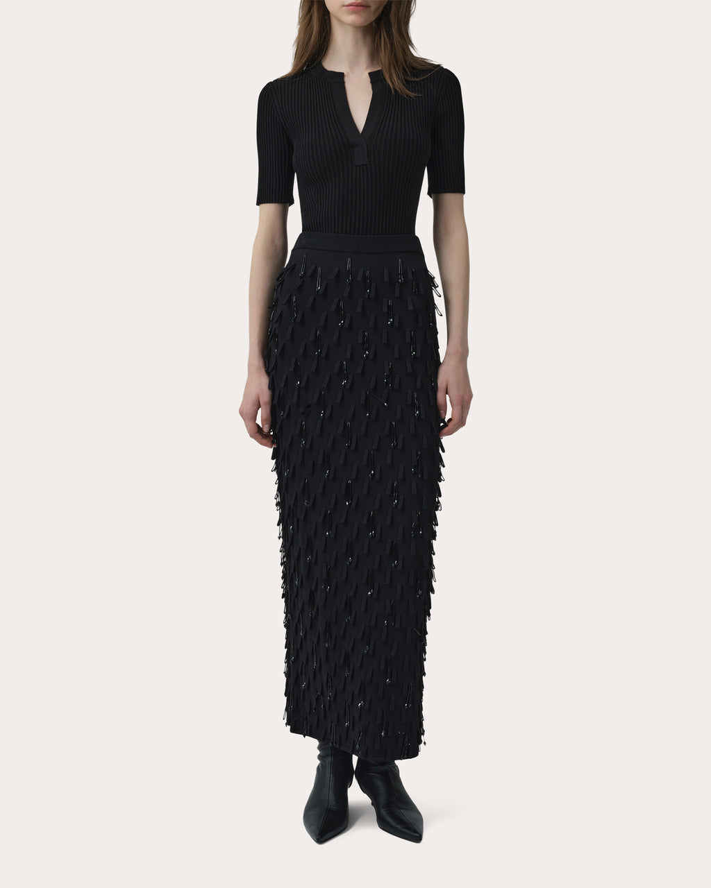 Miley Rib Knit Notch Neck Top