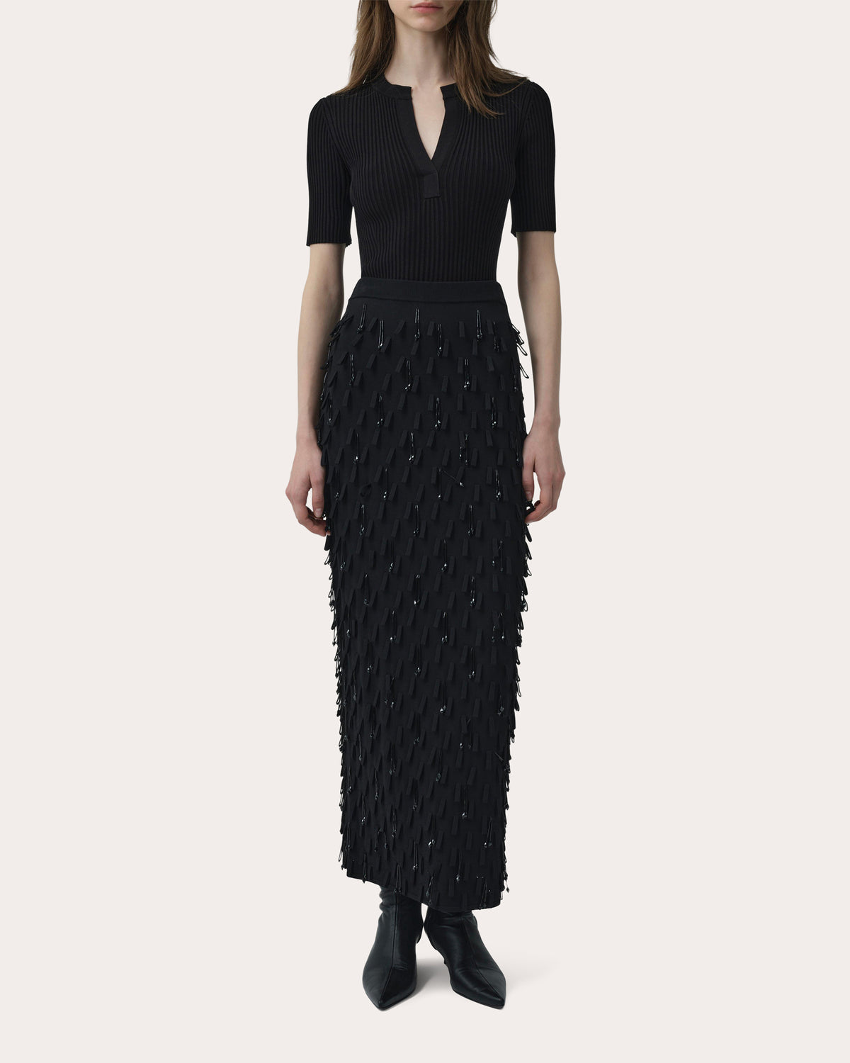 Miley Rib Knit Notch Neck Top