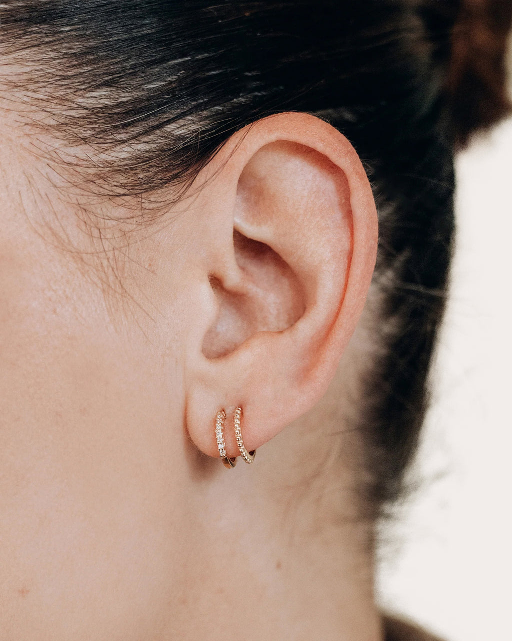 Diamond Double-Row Pavé Hoop Earrings