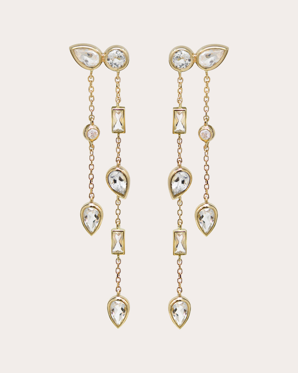 Topaz Cléo Eliana Double Chain Drop Earrings