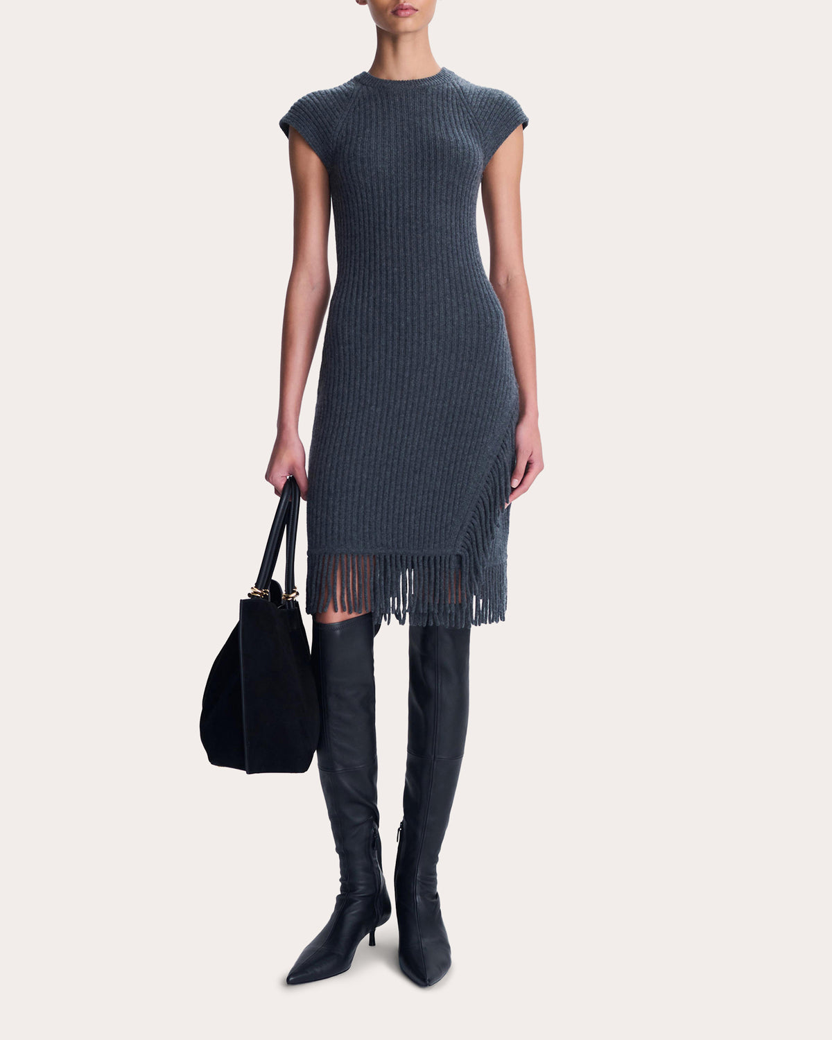 Margot Wool Knit Fringe Mini Dress