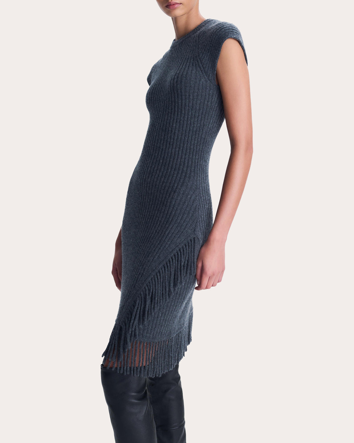 Margot Wool Knit Fringe Mini Dress