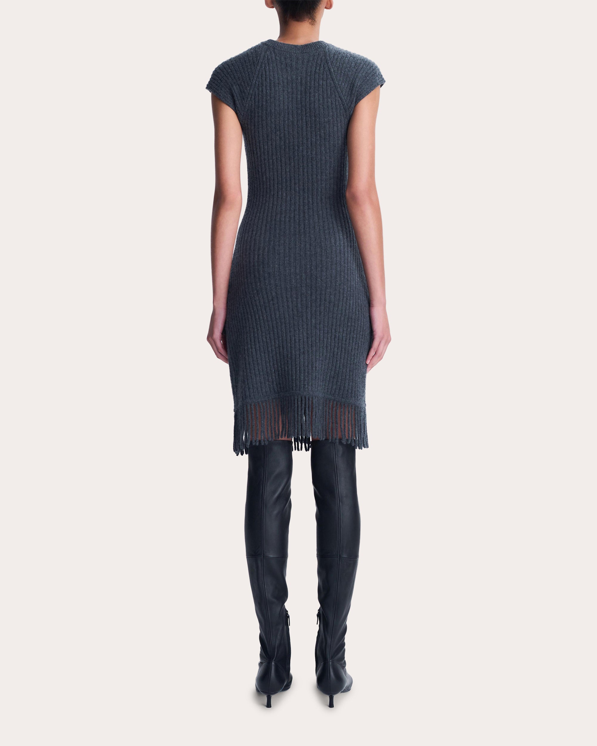 Margot Wool Knit Fringe Mini Dress