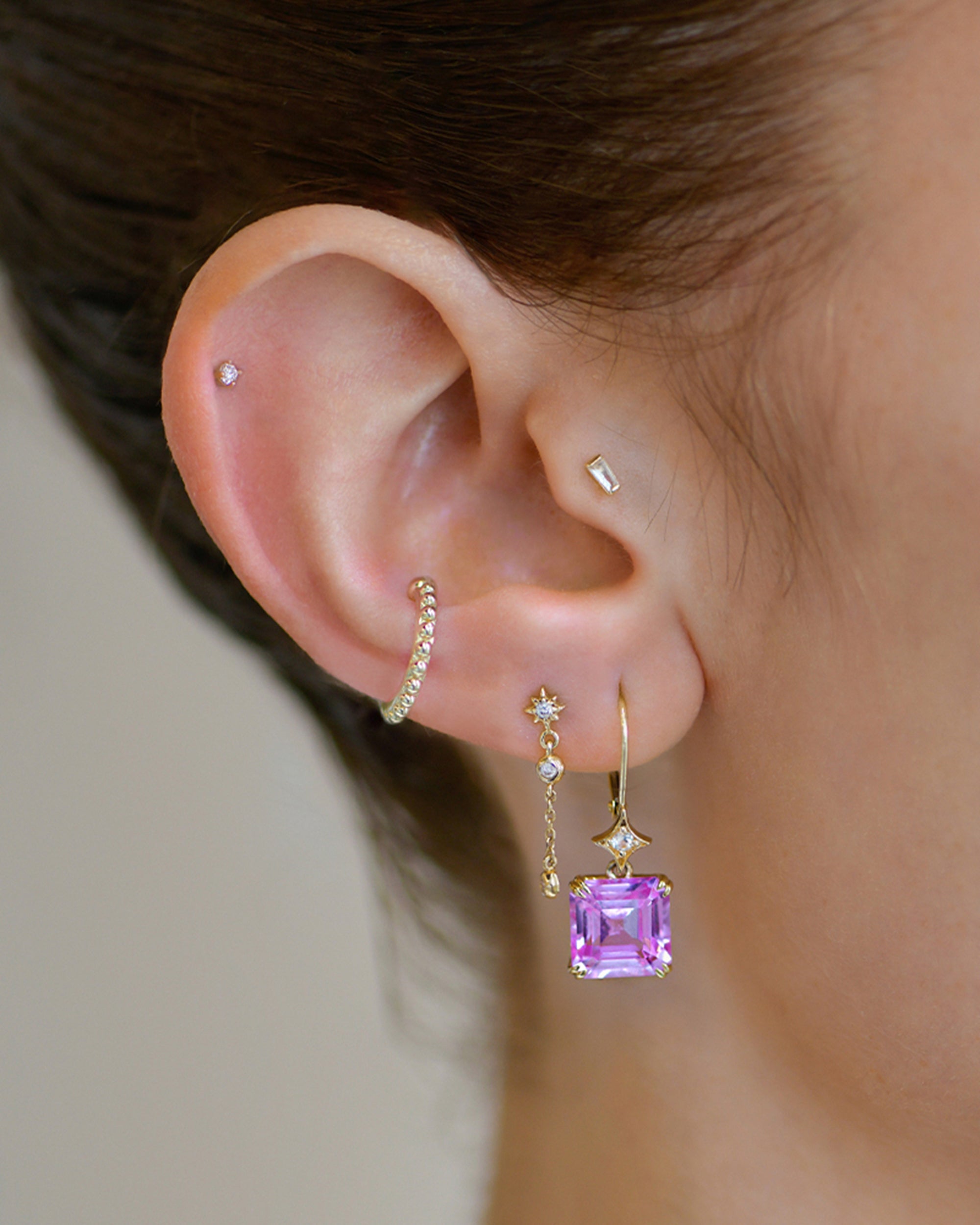 Diamond Aztec Catherine Chain Drop Earrings