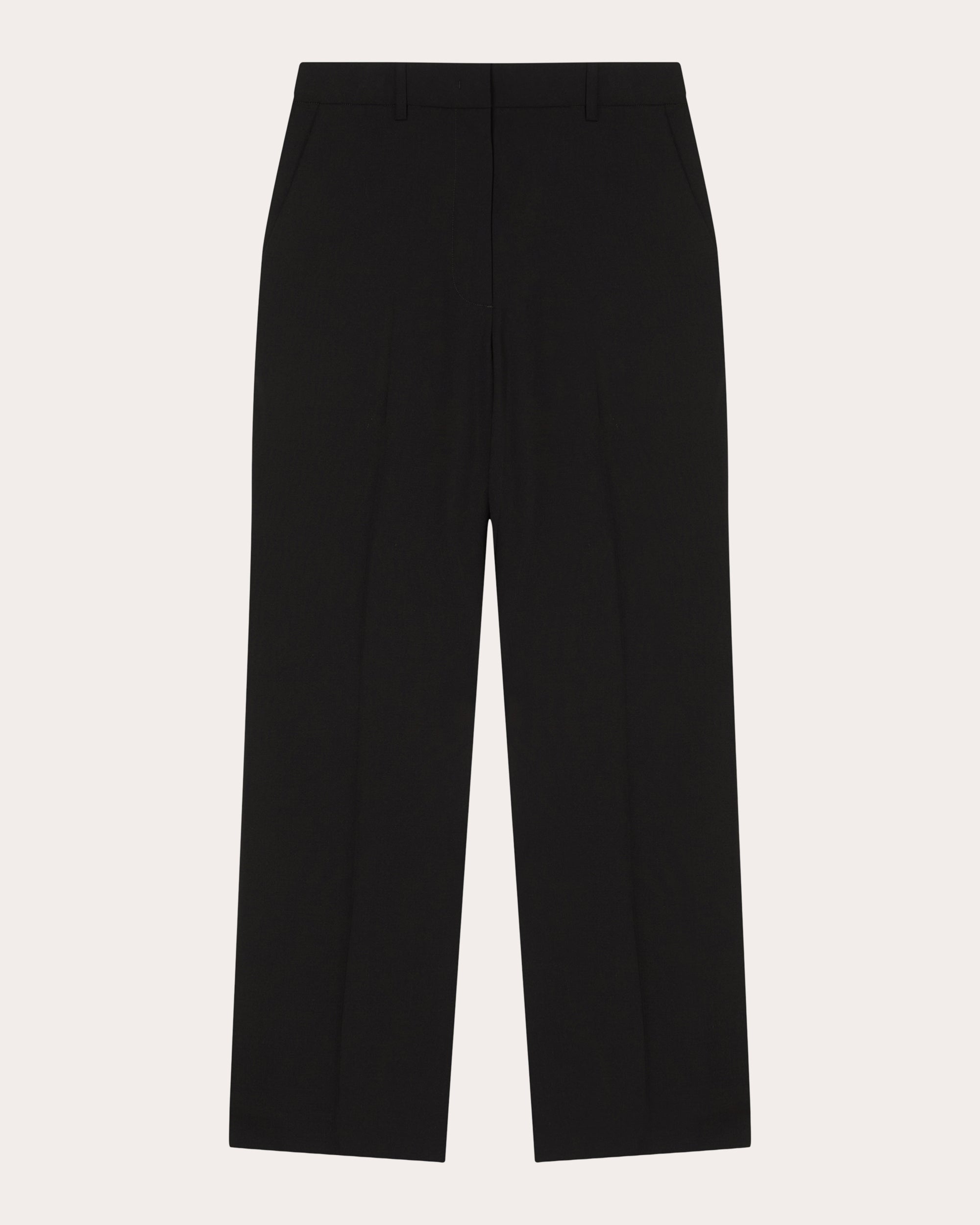 Virgin Wool Cropped Cigarette Trousers