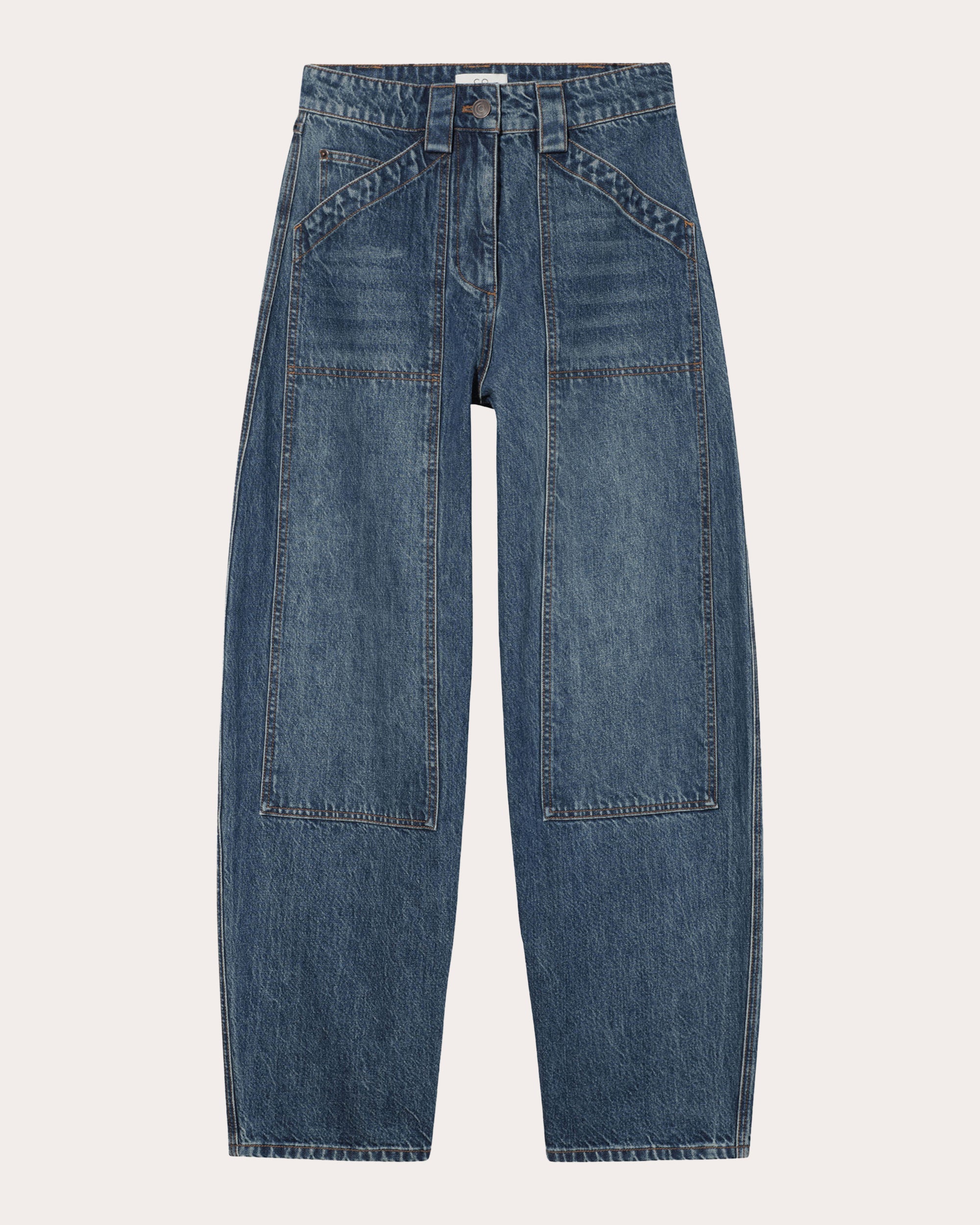 Patch Pocket Barrel Jeans