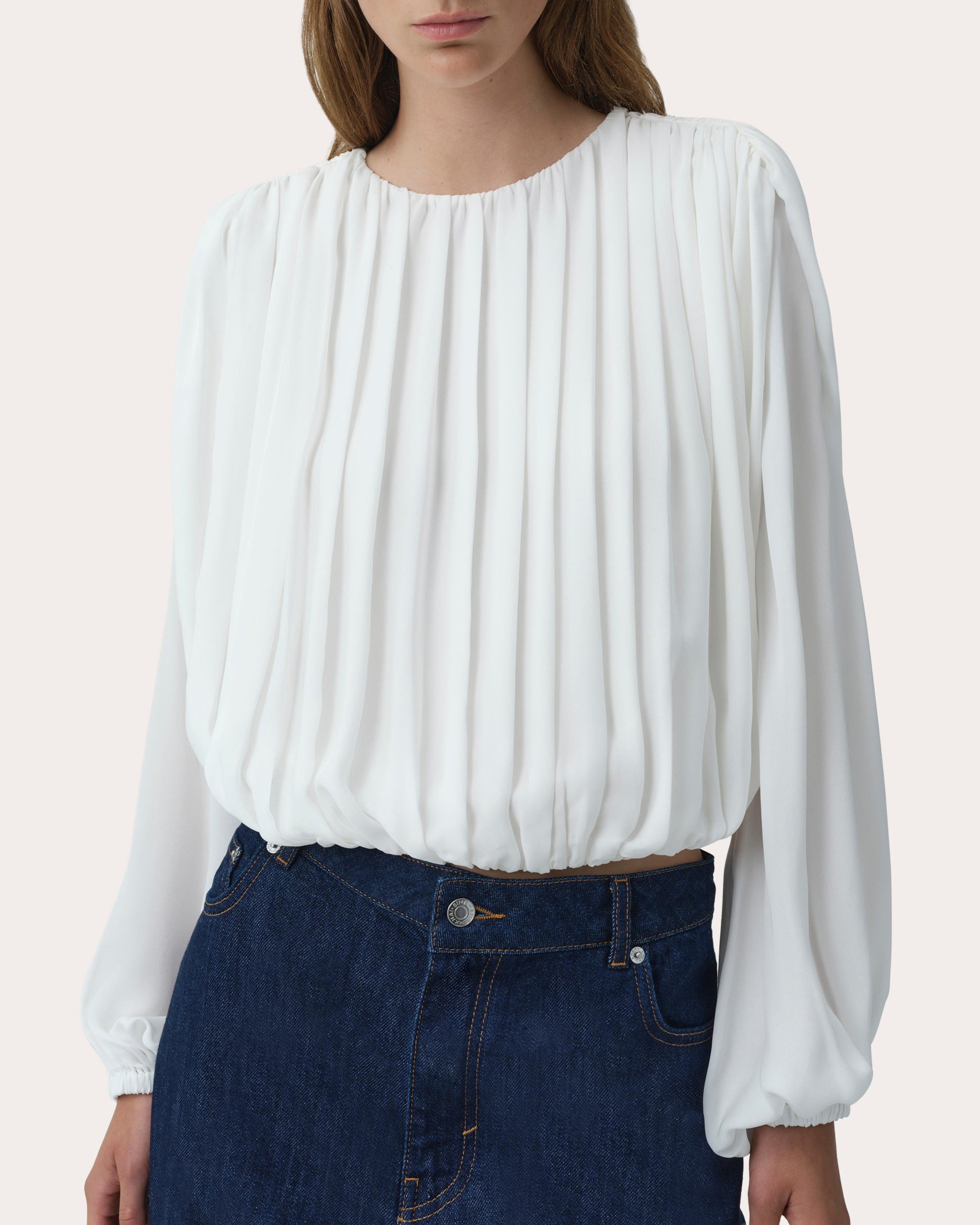 Frida Silk Georgette Gathered Blouse