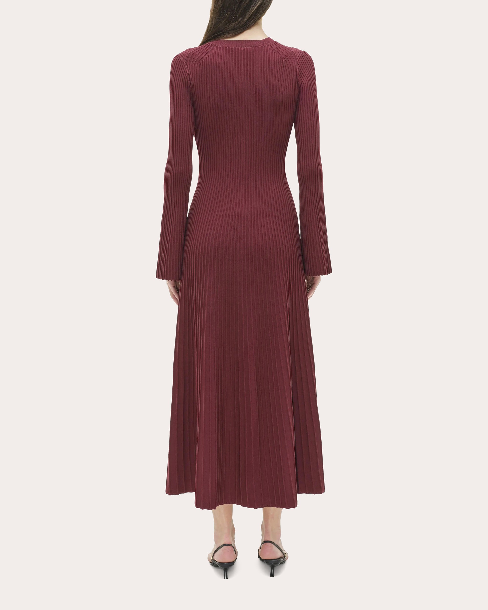 Genna Rib Knit Flared Midi Dress | Olivela Genna Rib Knit Flared Midi Dress | Olivela