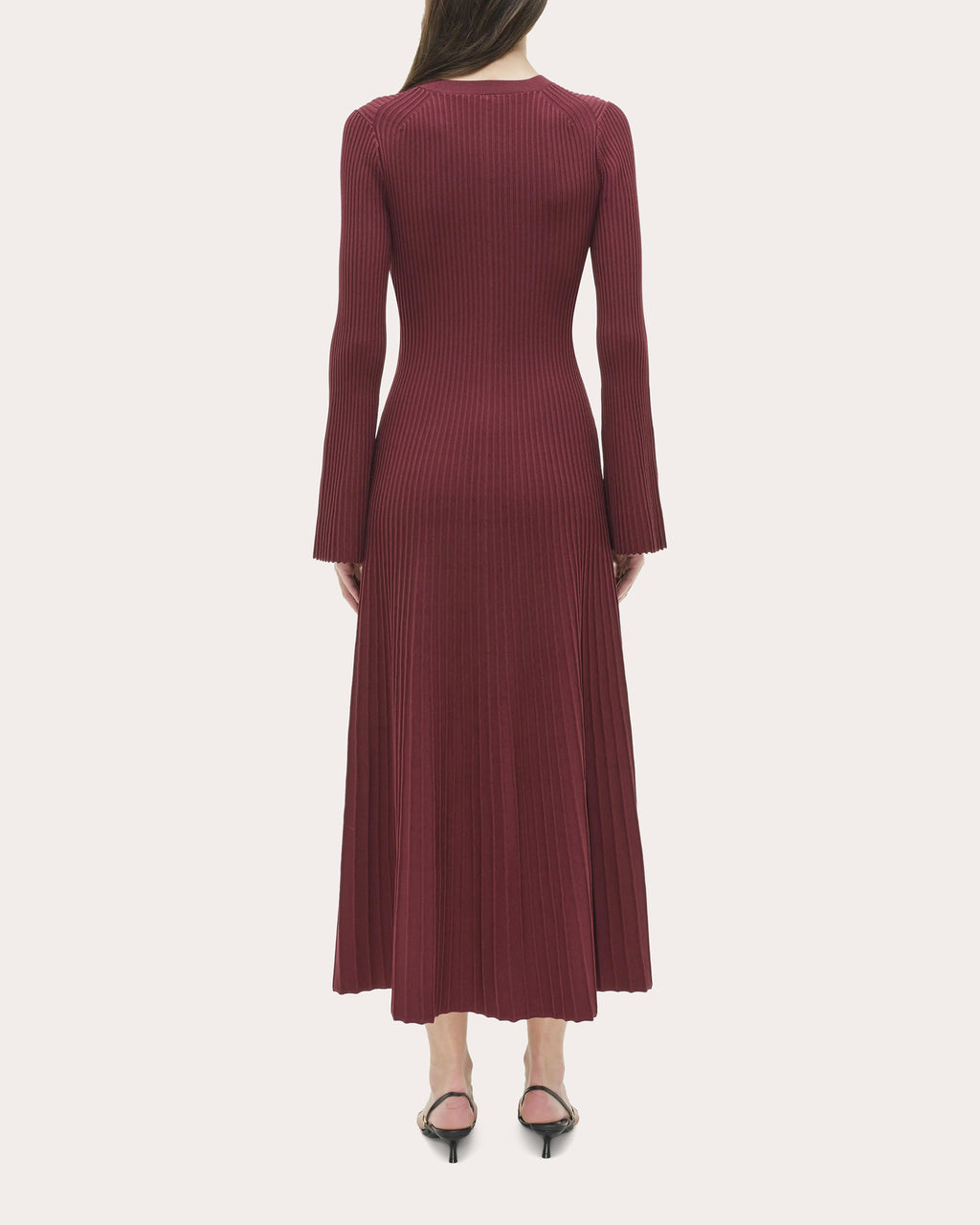 Genna Rib Knit Flared Midi Dress
