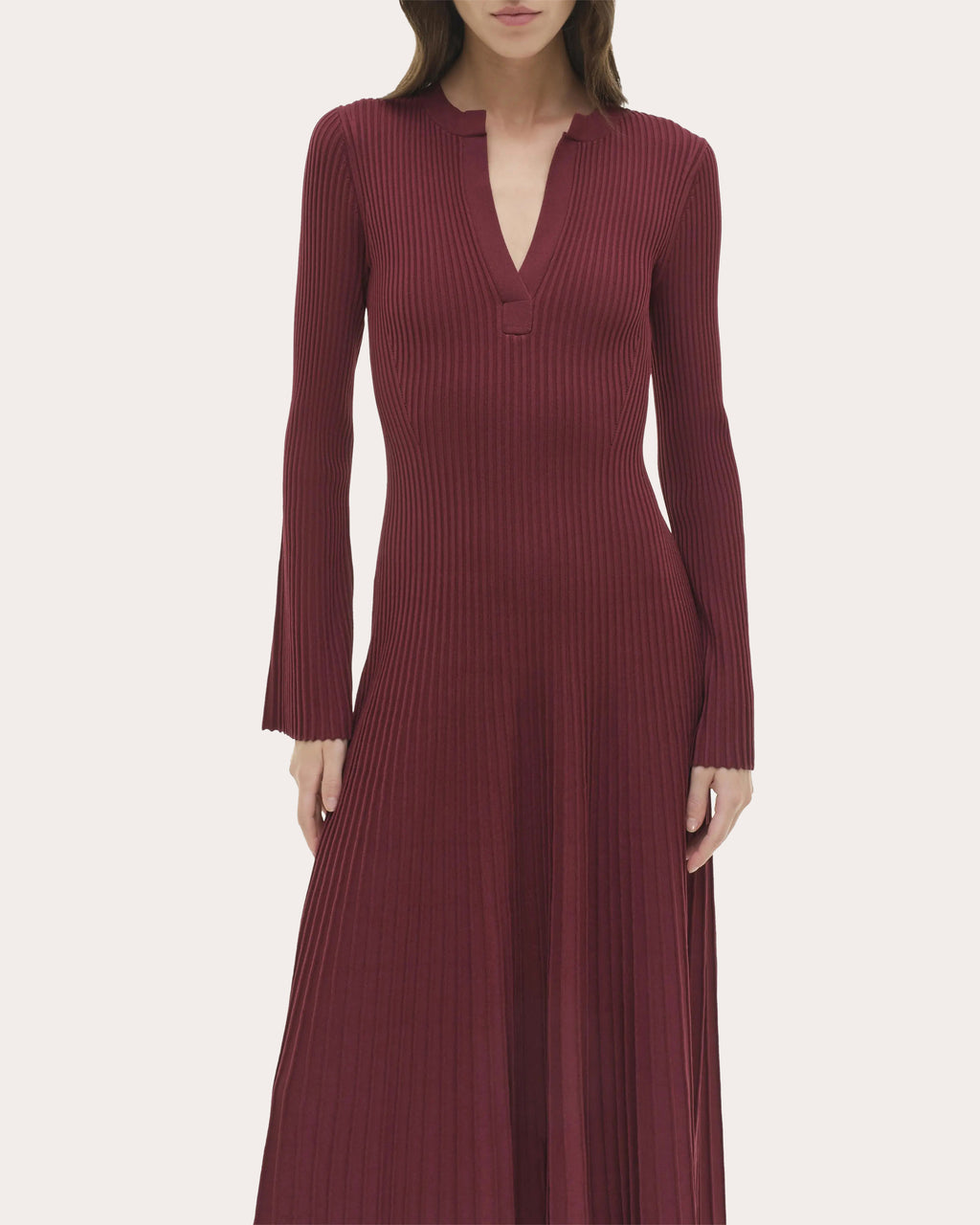 Genna Rib Knit Flared Midi Dress