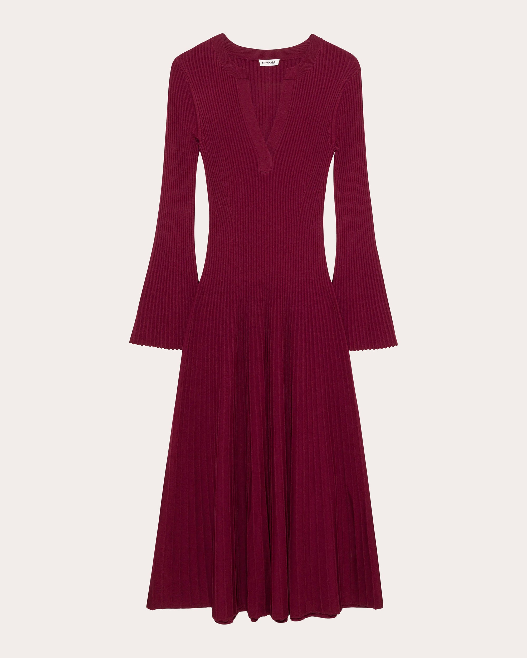 Genna Rib Knit Flared Midi Dress