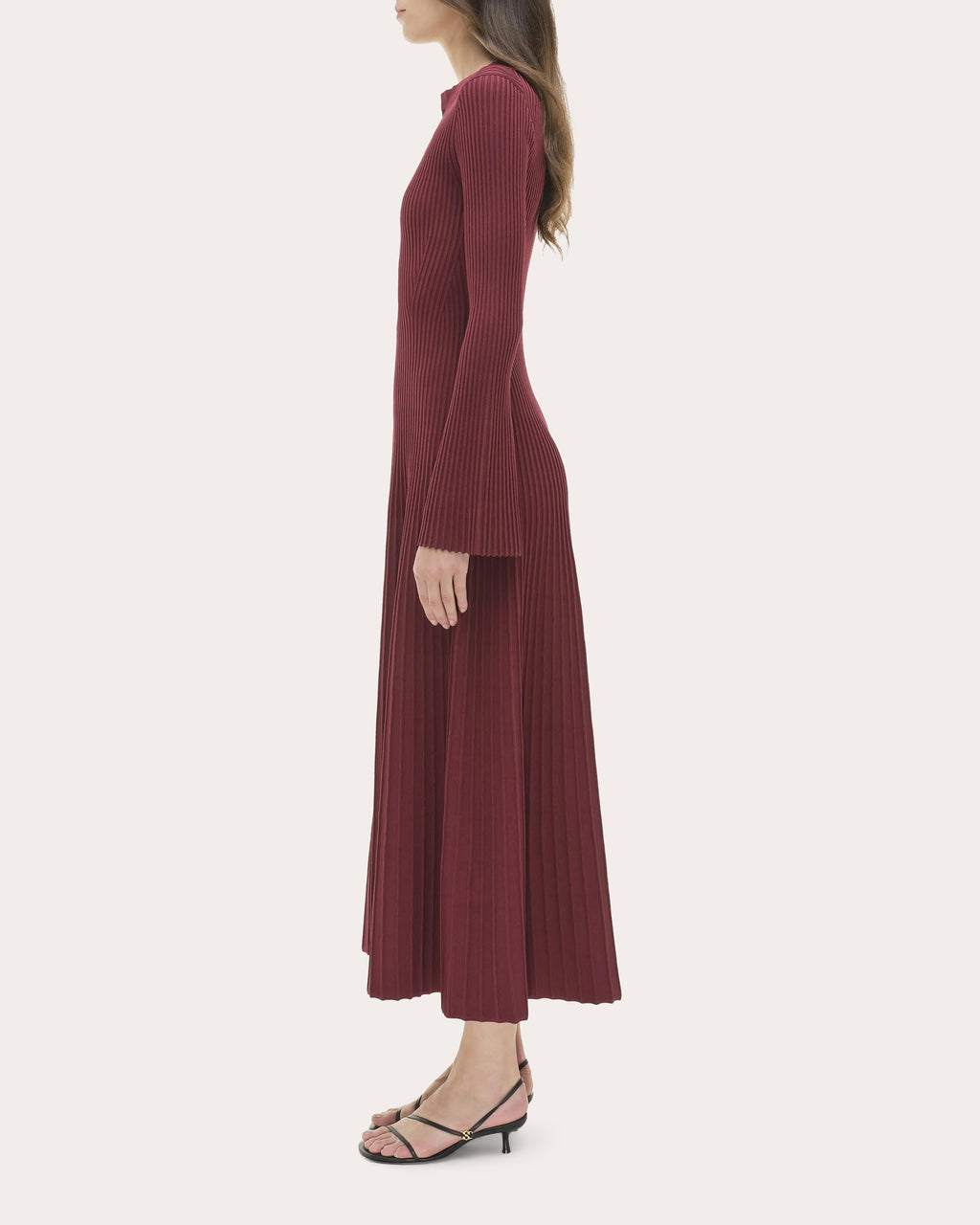 Genna Rib Knit Flared Midi Dress