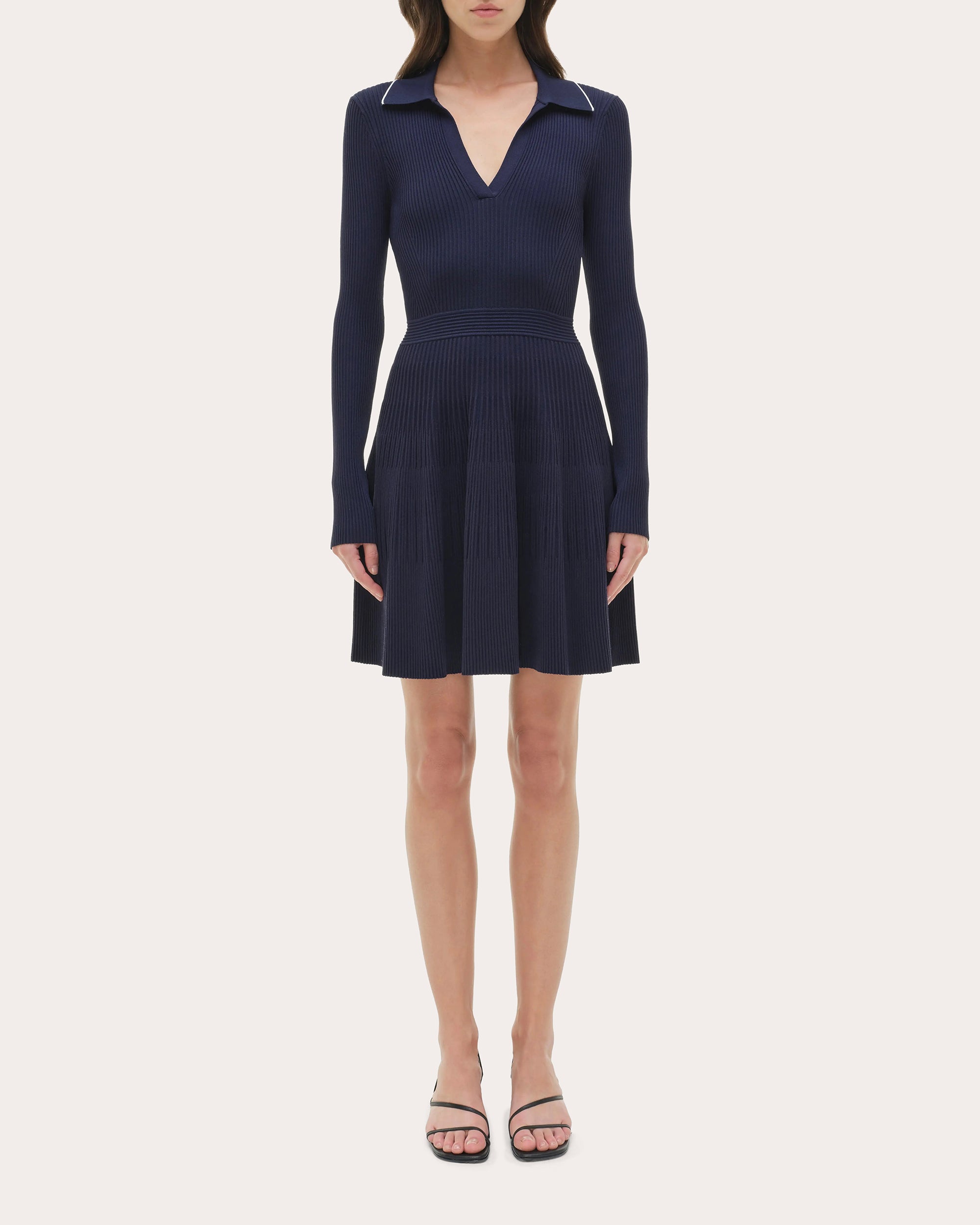 Alcott Rib Knit Polo Mini Dress