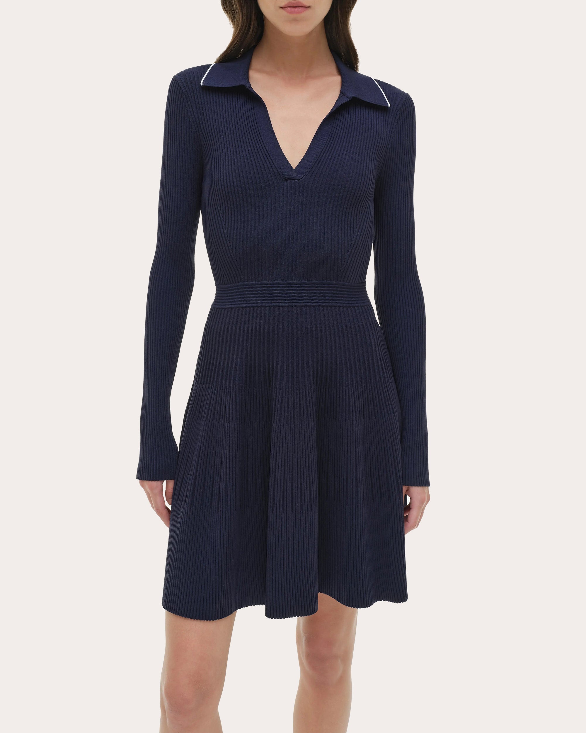 Alcott Rib Knit Polo Mini Dress