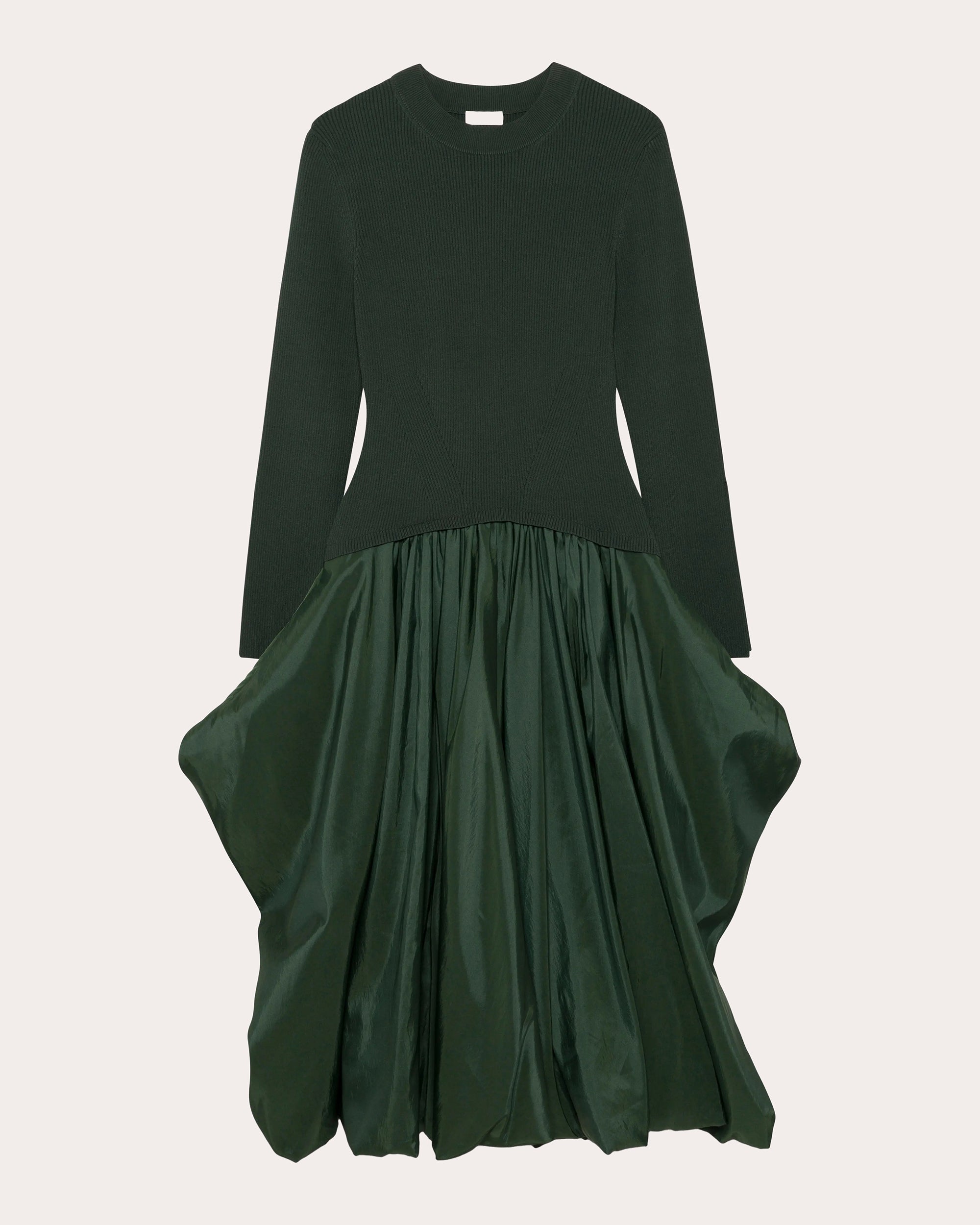 Kenlie Knit Taffeta Combo Gathered Midi Dress | Olivela Kenlie Knit Taffeta Combo Gathered Midi Dress | Olivela
