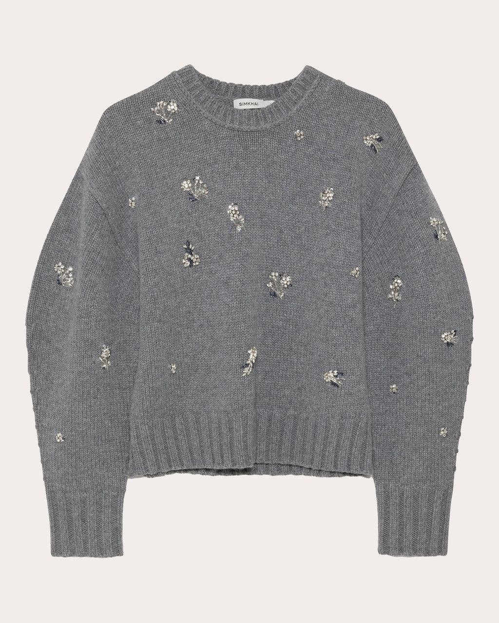 Coraline Crystal Wool Cashmere Crewneck Sweater