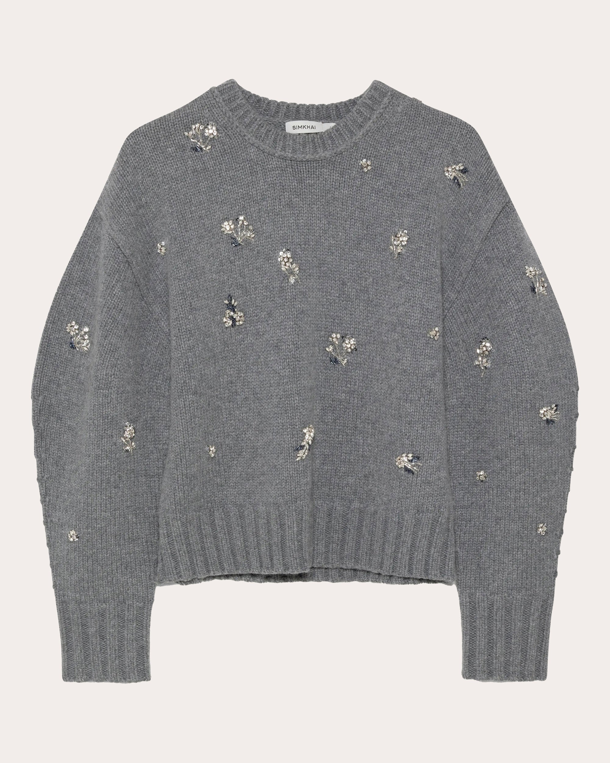 Coraline Crystal Wool Cashmere Crewneck Sweater