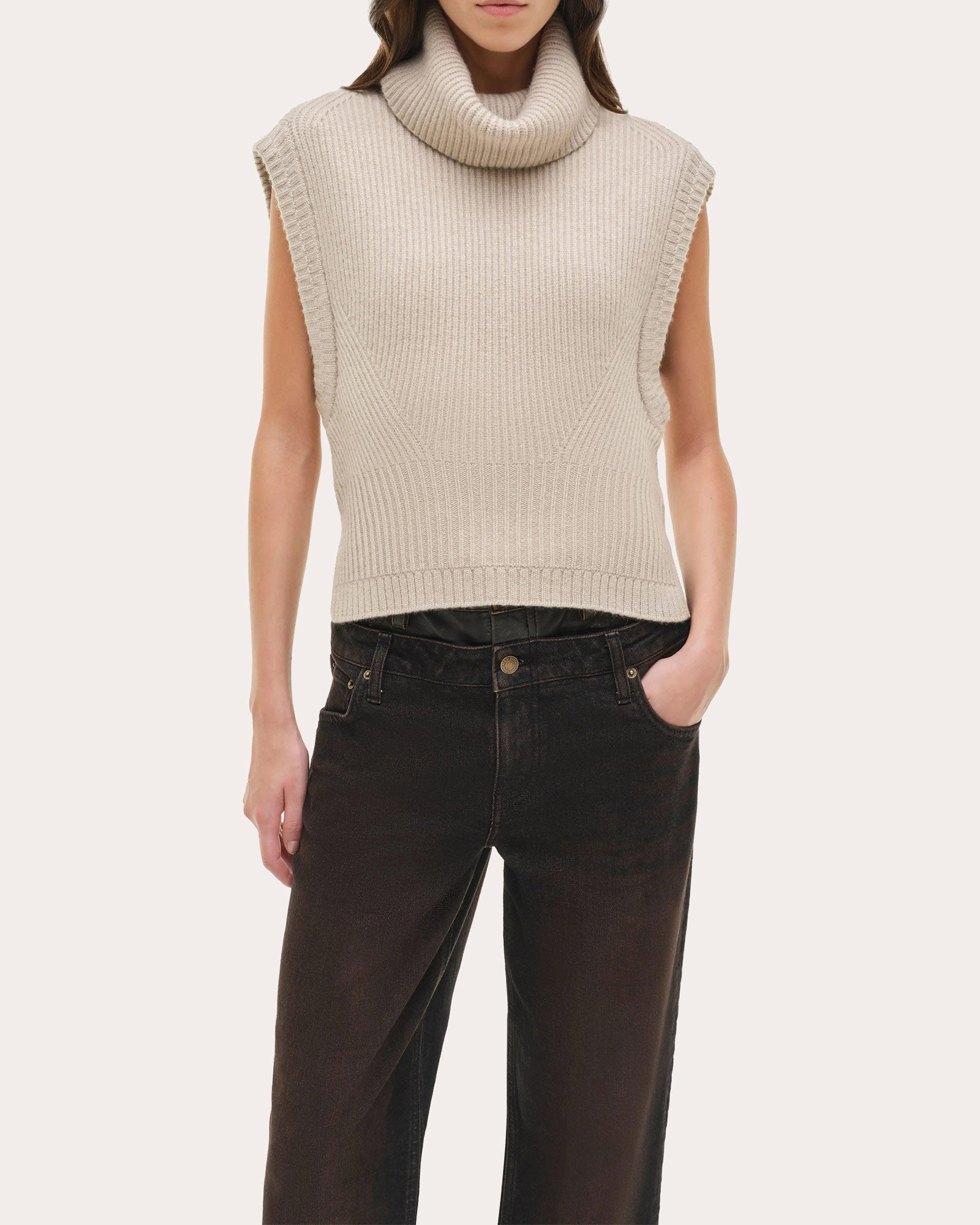 Maple Ribbed Wool Cashmere Turtleneck Sweater