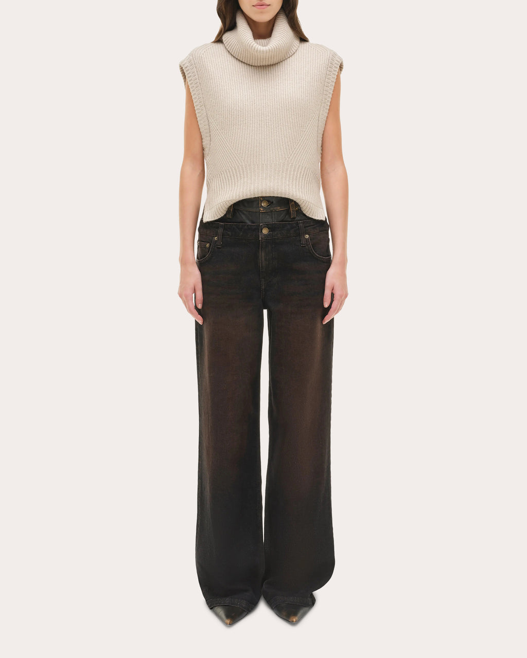 Maple Ribbed Wool Cashmere Turtleneck Sweater