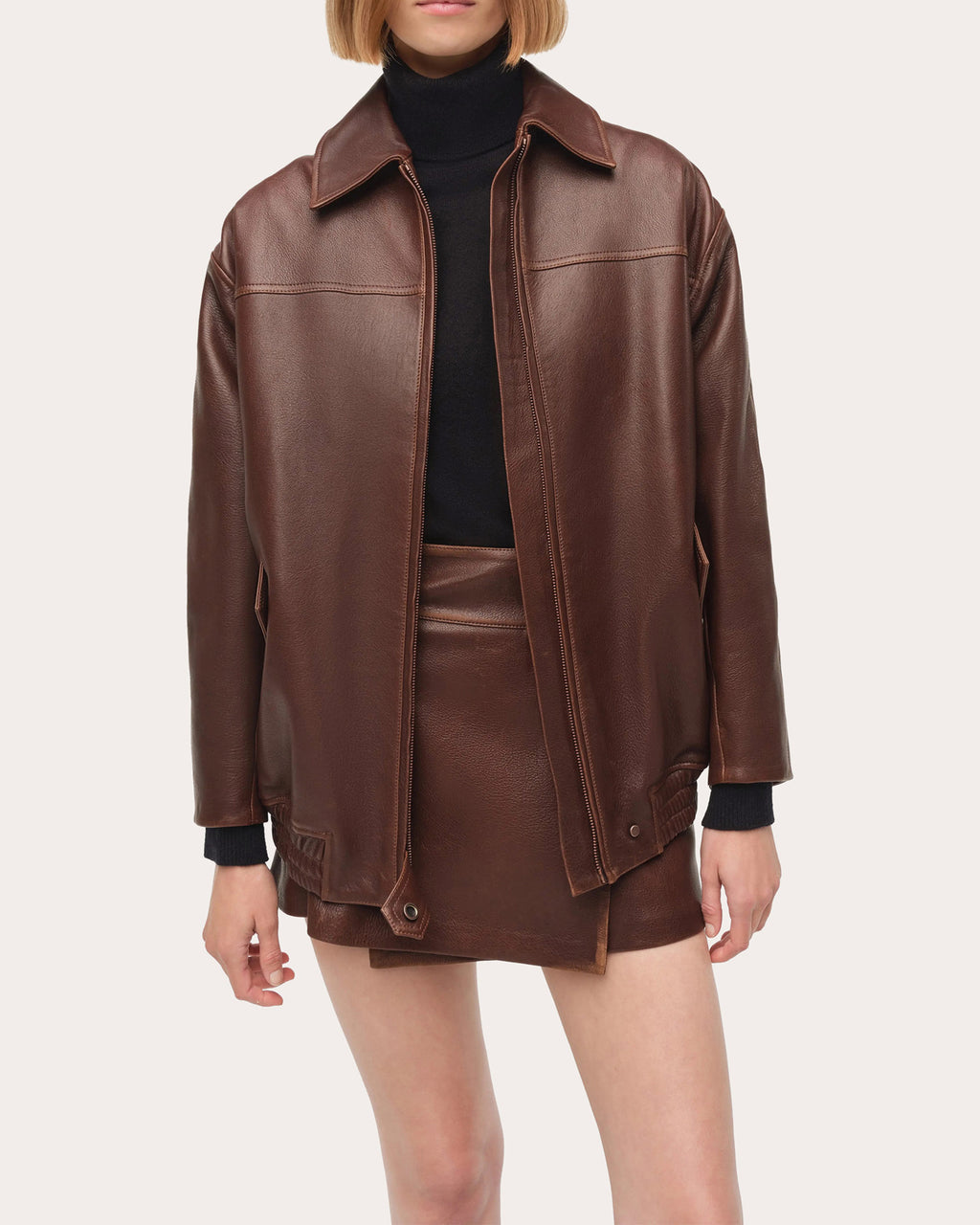 Huntington Oversized Leather Jacket