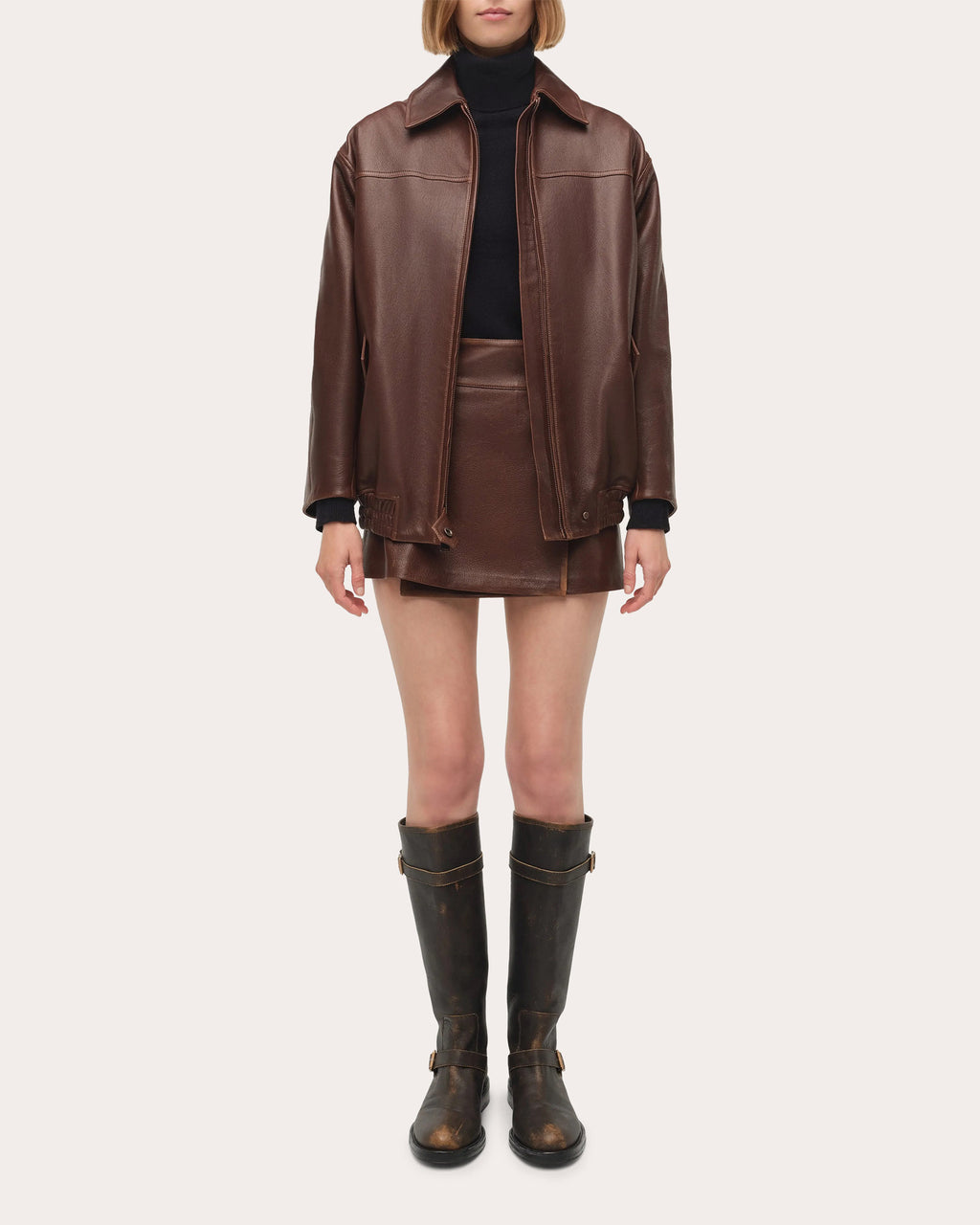 Huntington Oversized Leather Jacket