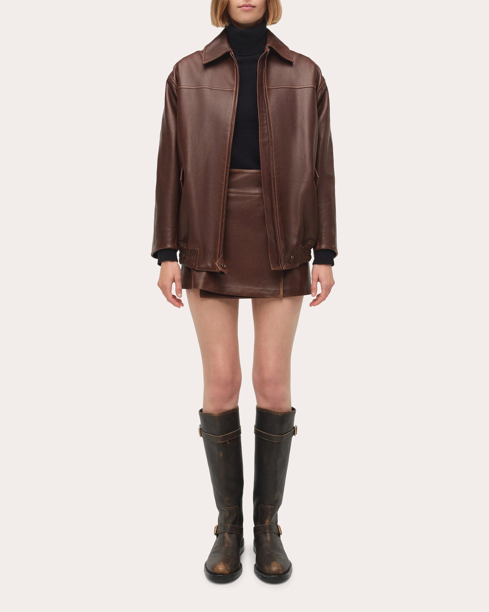 Huntington Oversized Leather Jacket