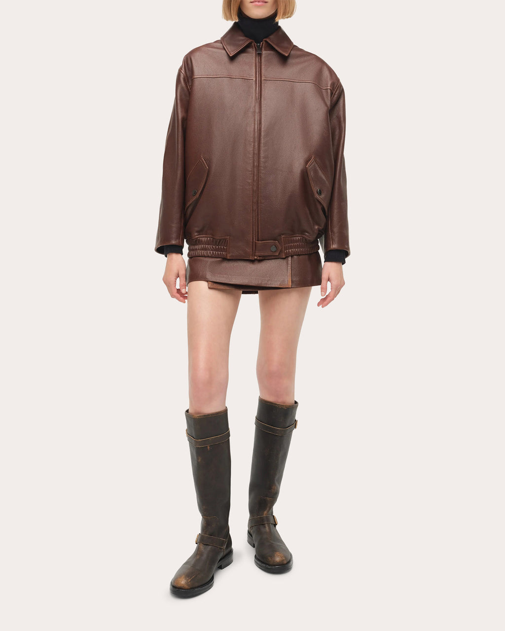 Huntington Oversized Leather Jacket