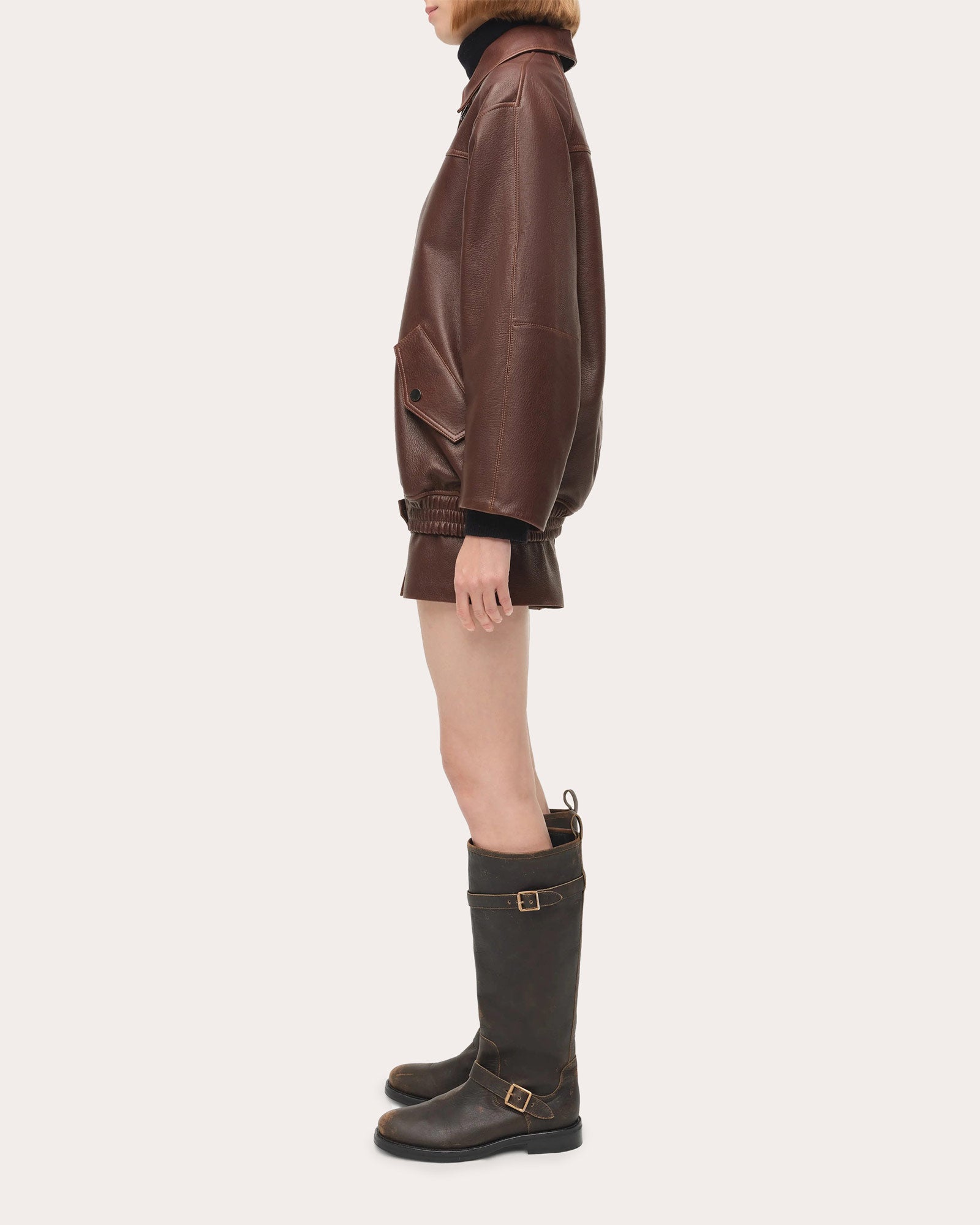 Huntington Oversized Leather Jacket