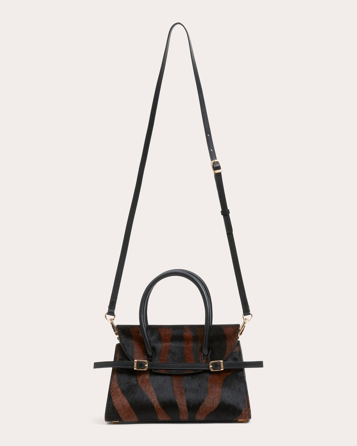 River Zebra Calf Hair Top-Handle Bag