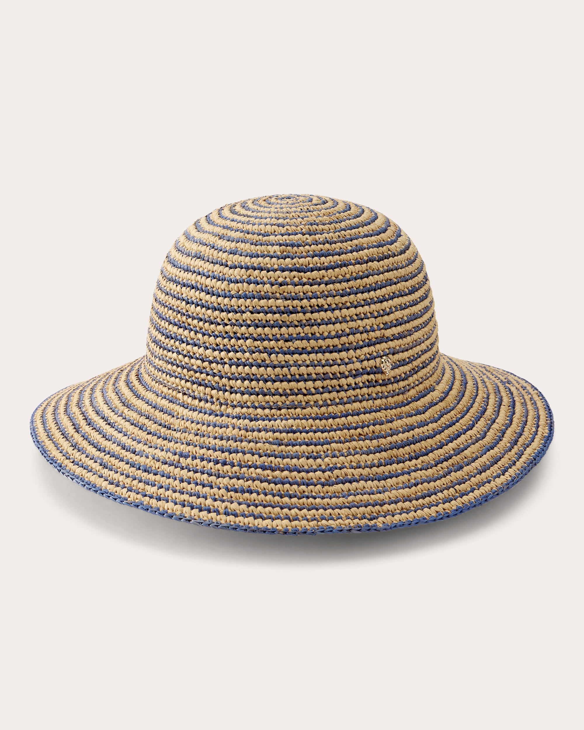 Evadine Stripe Crocheted Raffia Sun Hat