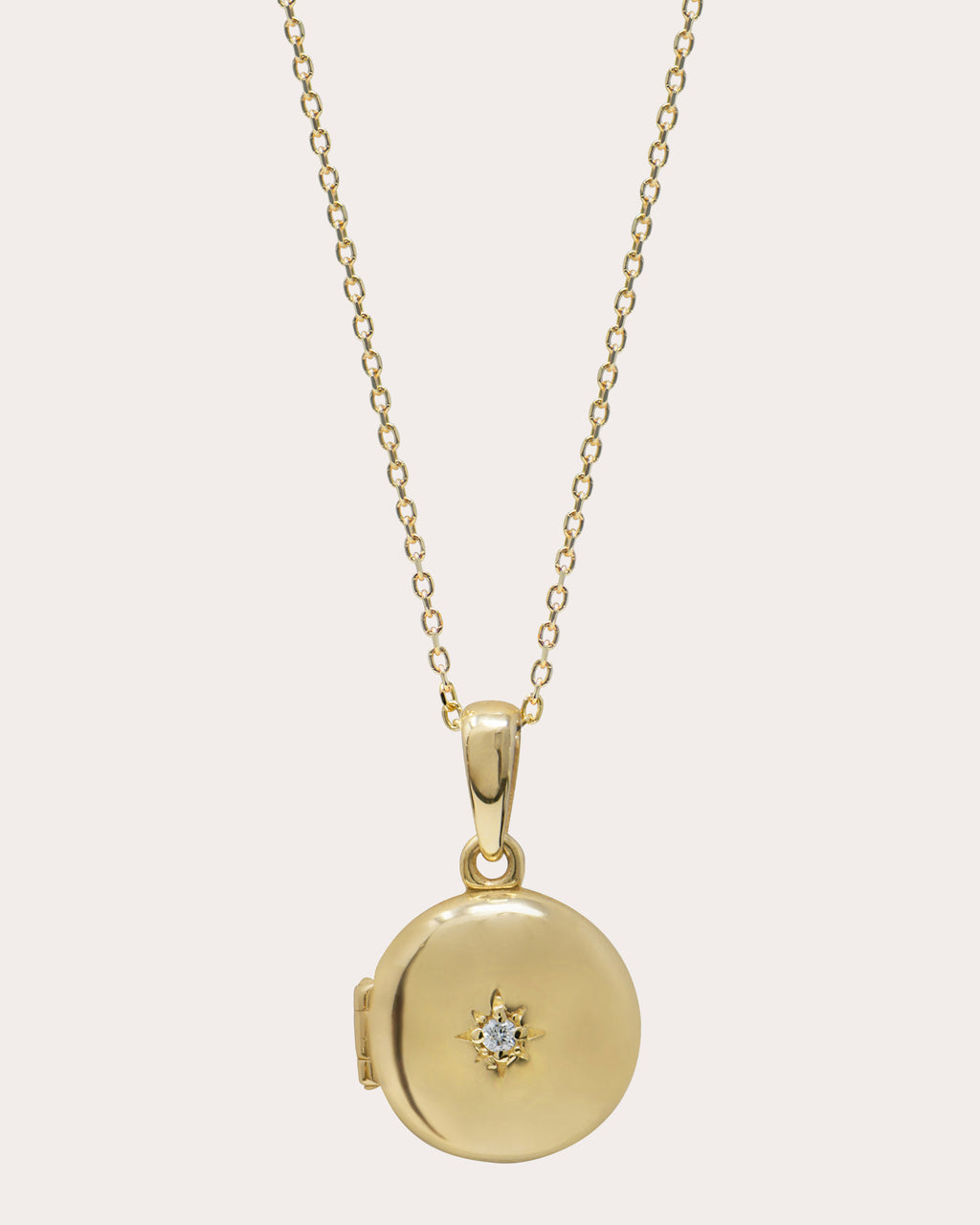 Diamond & 14k Gold Aztec Mini Locket Necklace
