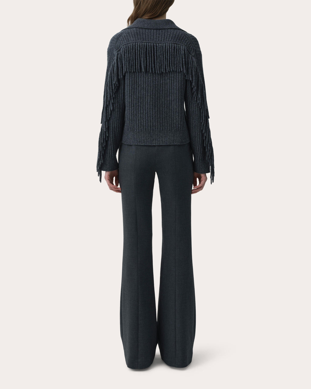 Natalia Wool Fringe Polo Sweater
