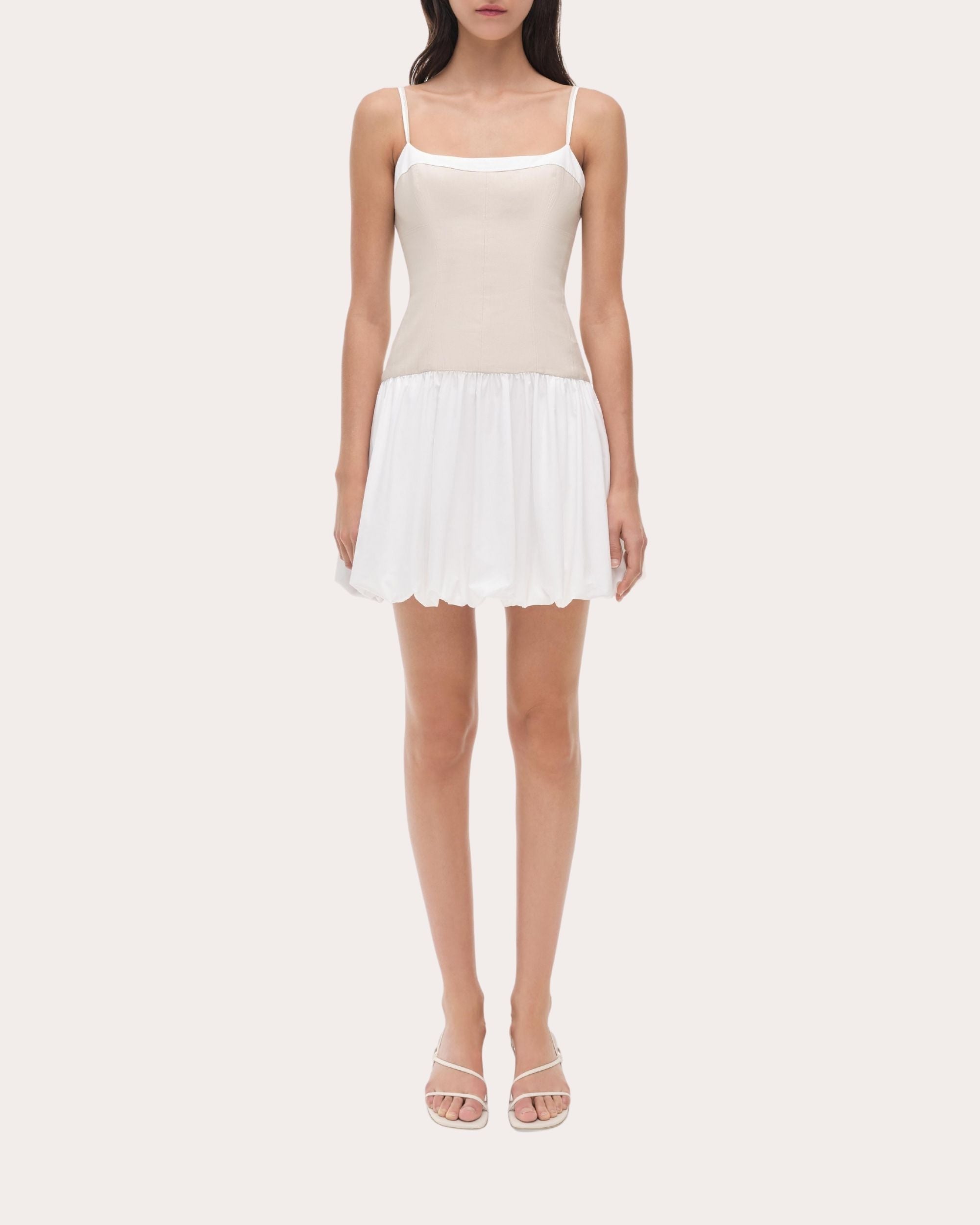 Fifi Poplin Combo Drop-Waist Mini Dress