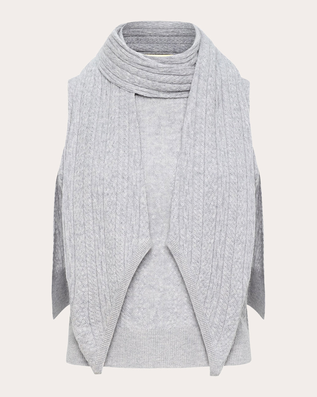 Dakota Cable Knit Cape Scarf Sweater