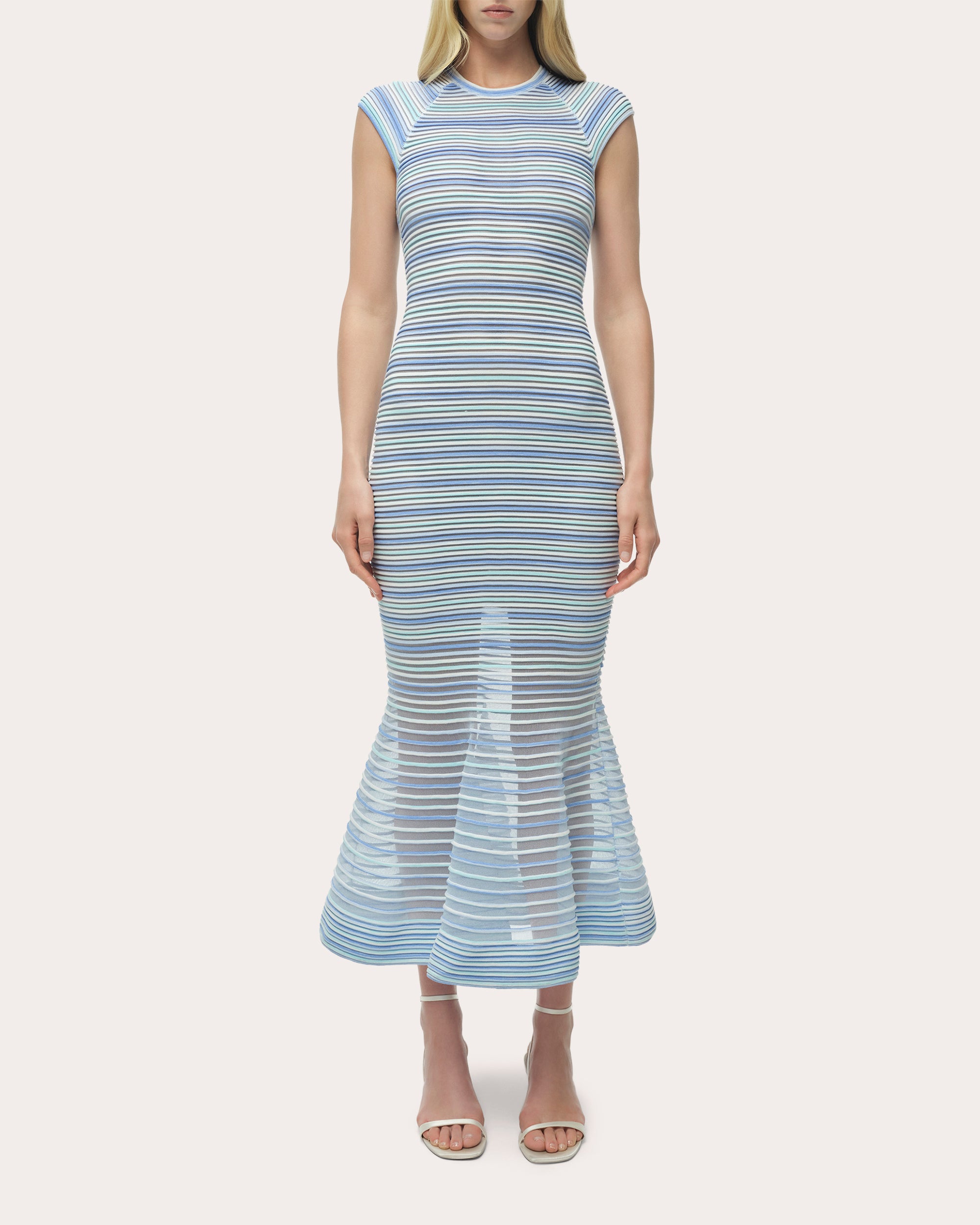 Danica Stripe Knit Mermaid Midi Dress