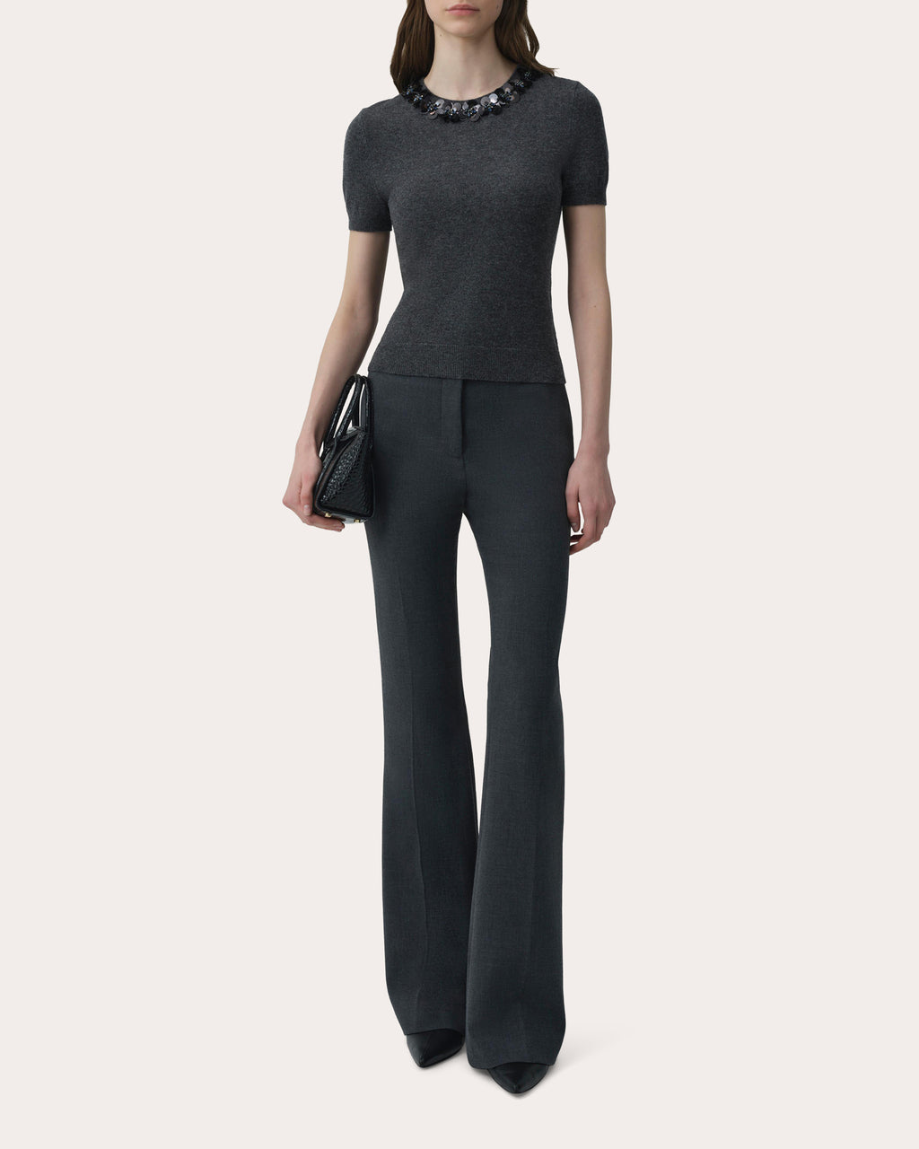 Sophie Wool Cashmere Embellished Crewneck Top