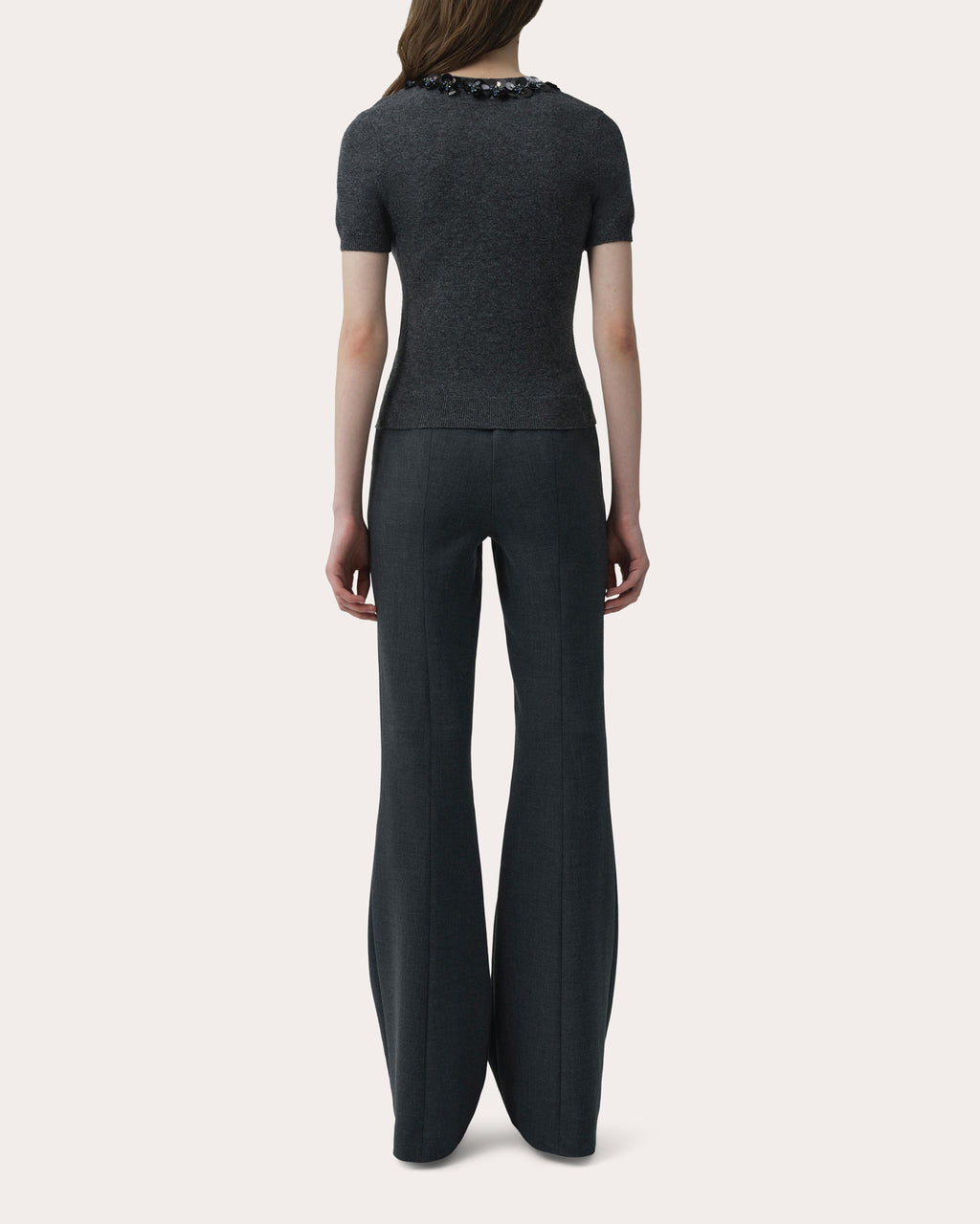 Sophie Wool Cashmere Embellished Crewneck Top