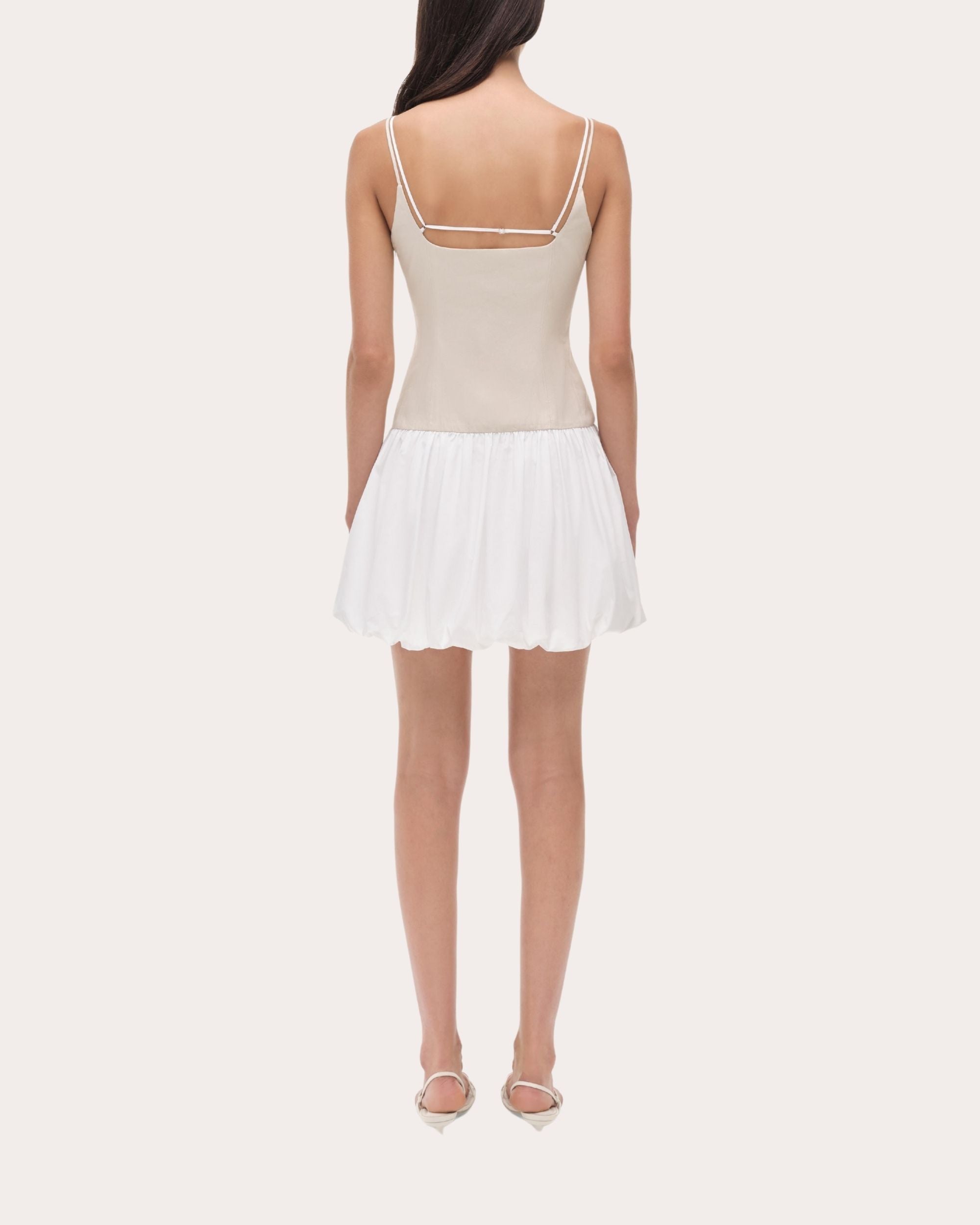 Fifi Poplin Combo Drop-Waist Mini Dress