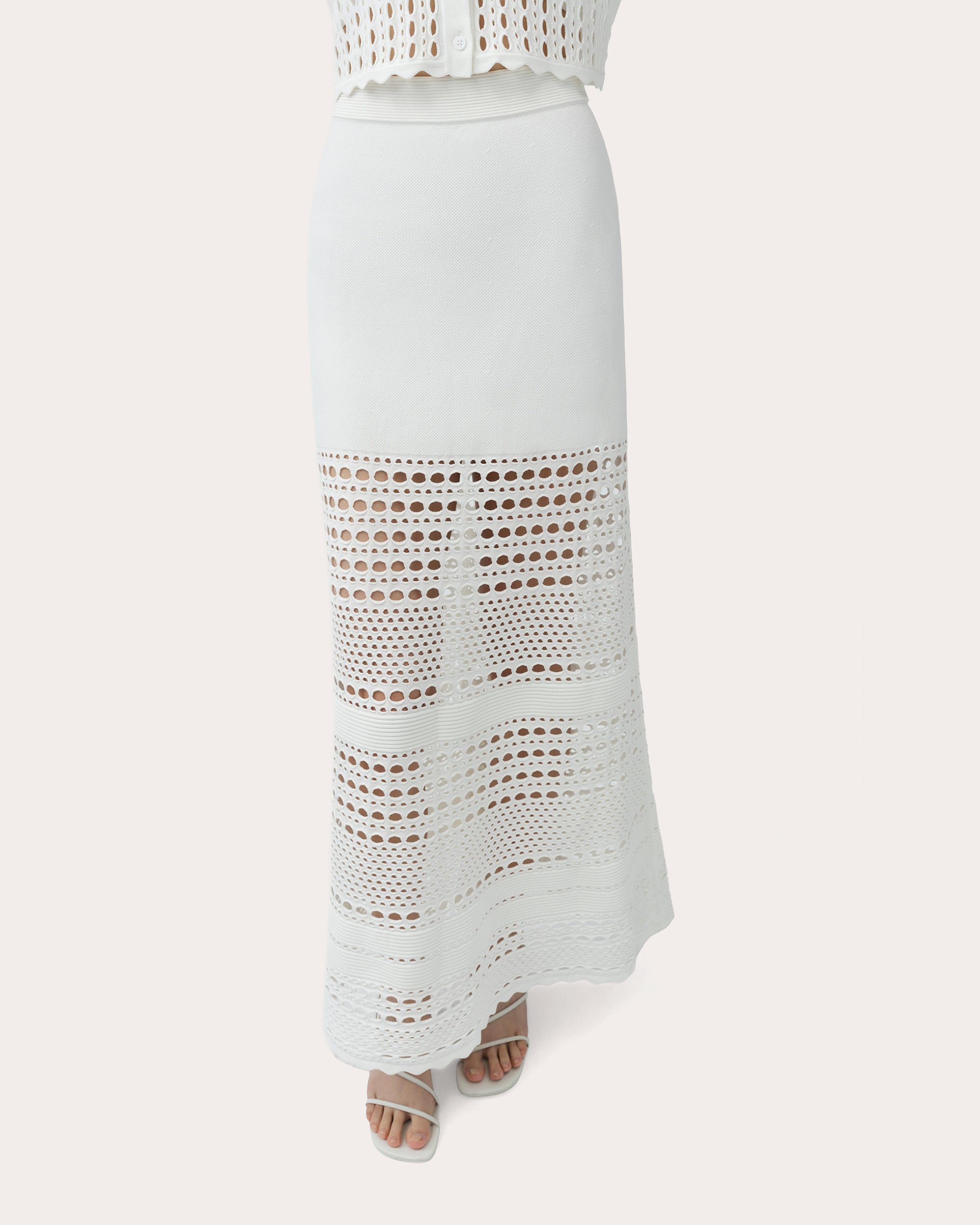 Westly Eyelet Stitch Maxi Skirt