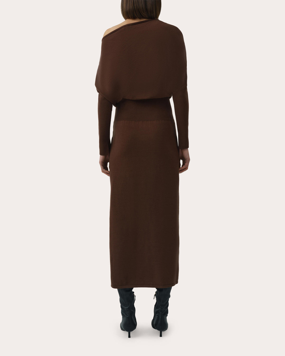 Janese Knit Wool Draped Midi Dress