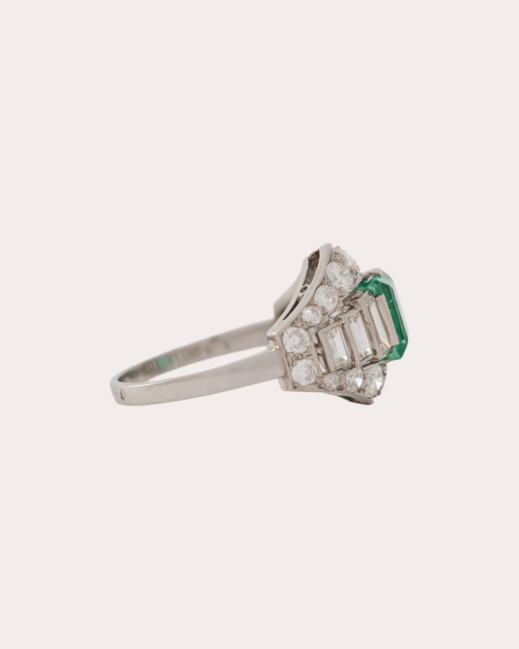 Antique French Emerald & Diamond Ring