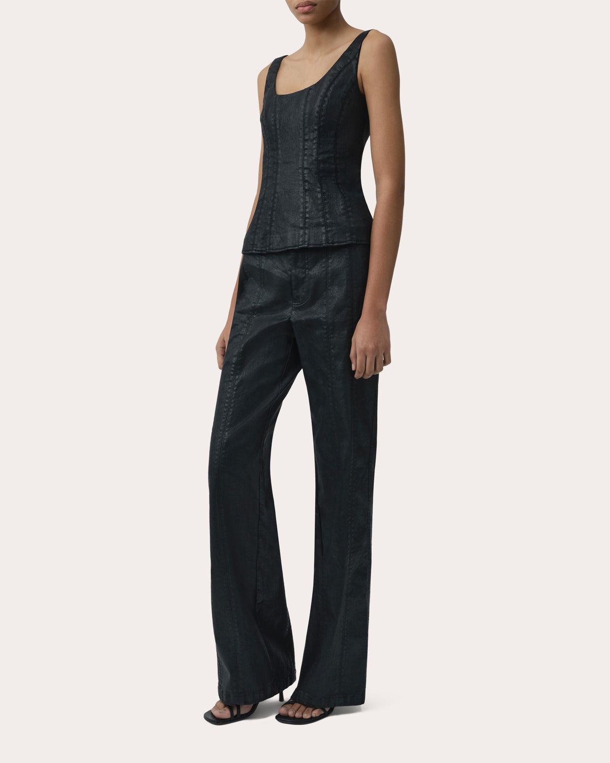 Ansel Coated Denim Trousers