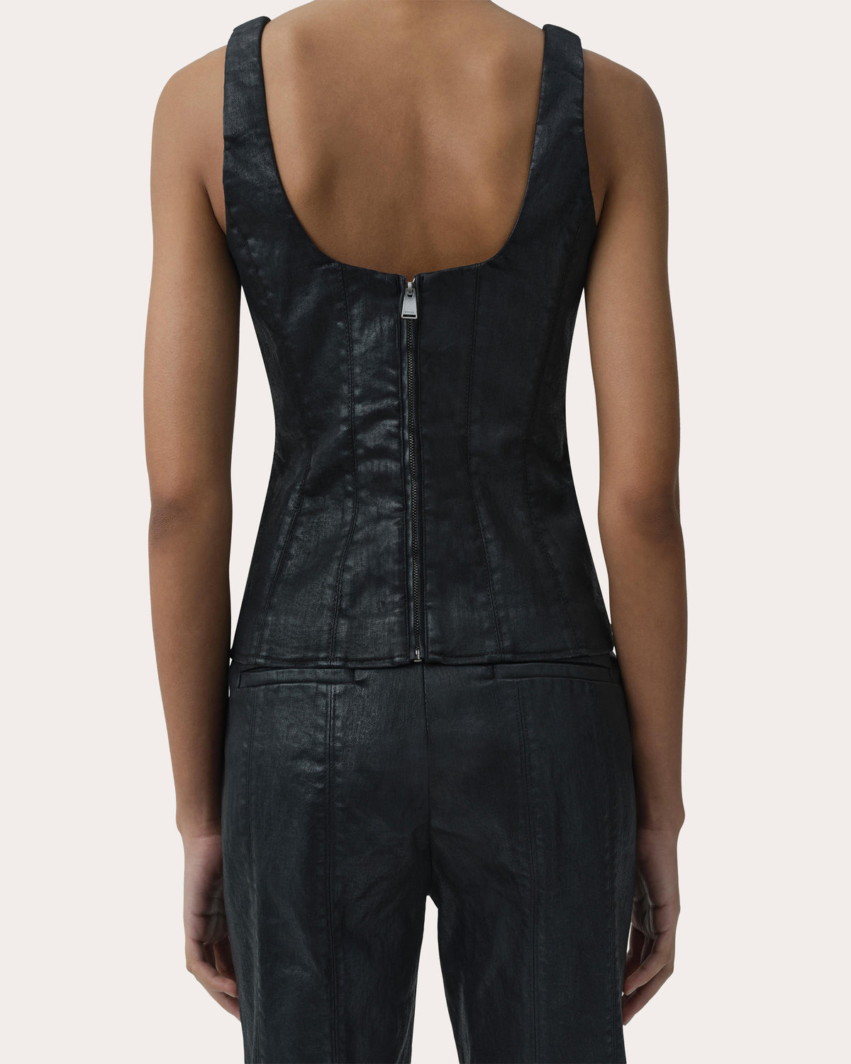 Lachlan Coated Denim Bustier Top