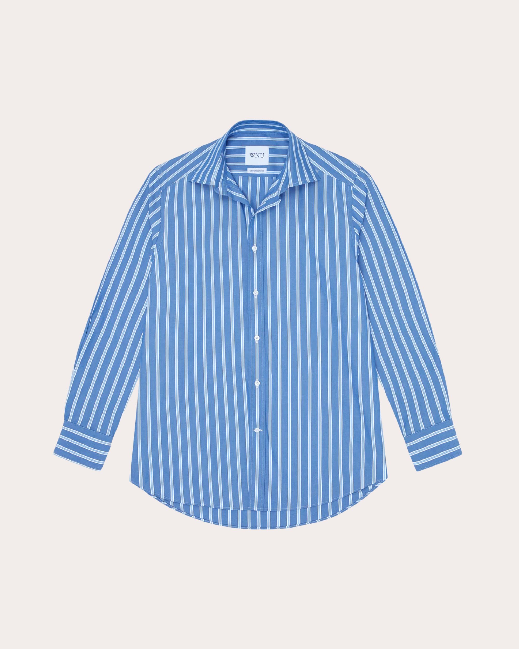 The Boyfriend Cotton-Poplin Striped Shirt