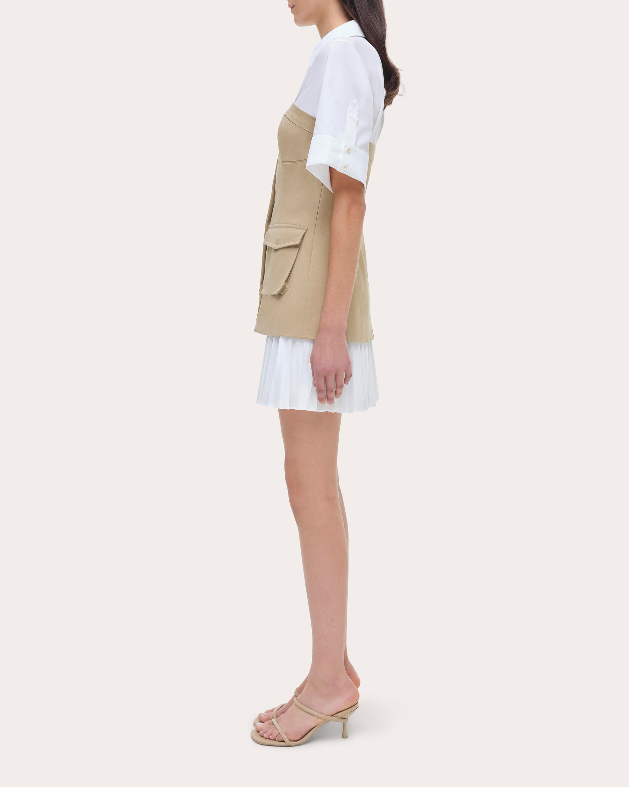 Crosby Layered Cargo Combo Cotton Shirt Dress