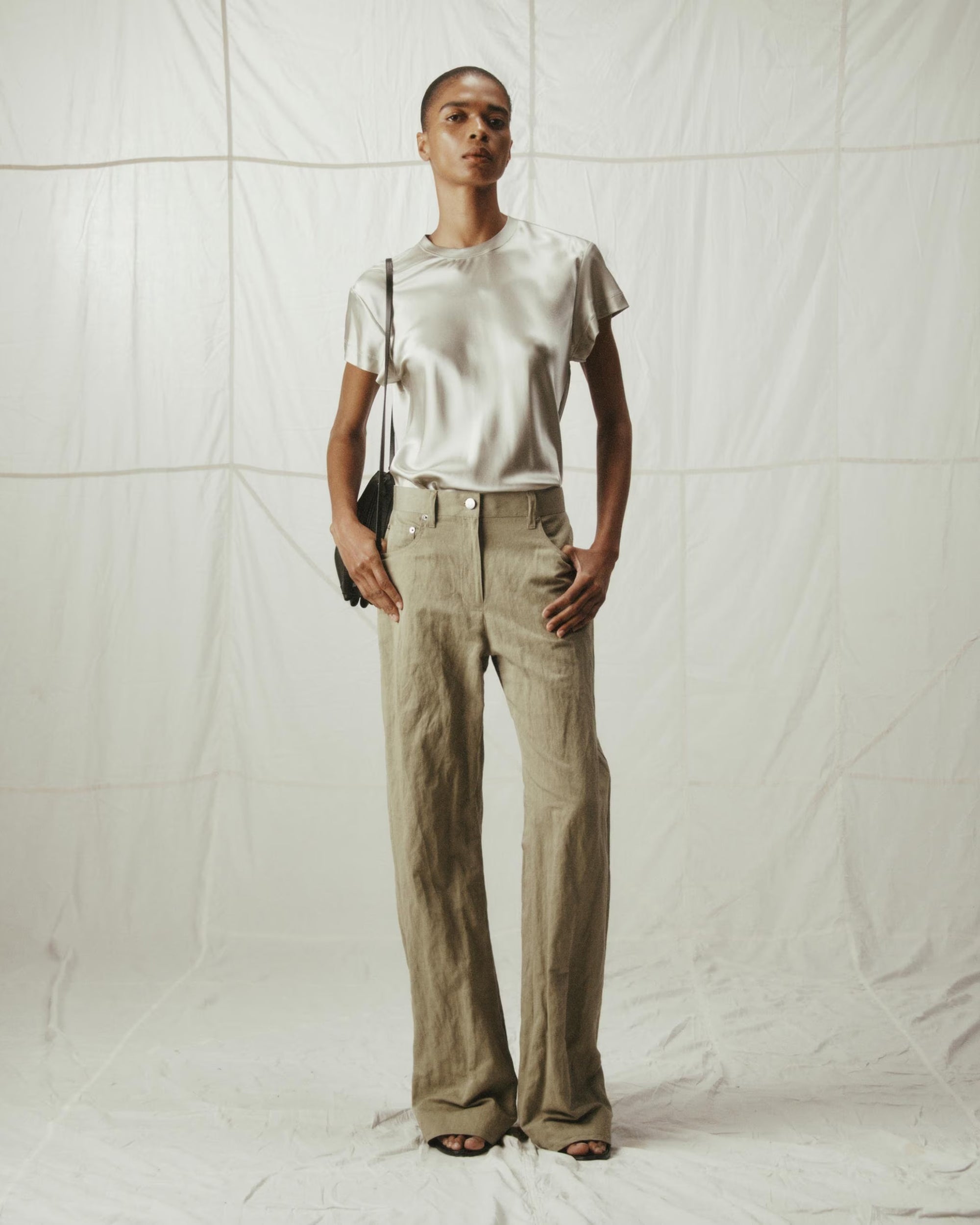 Silk Satin Crewneck Tee