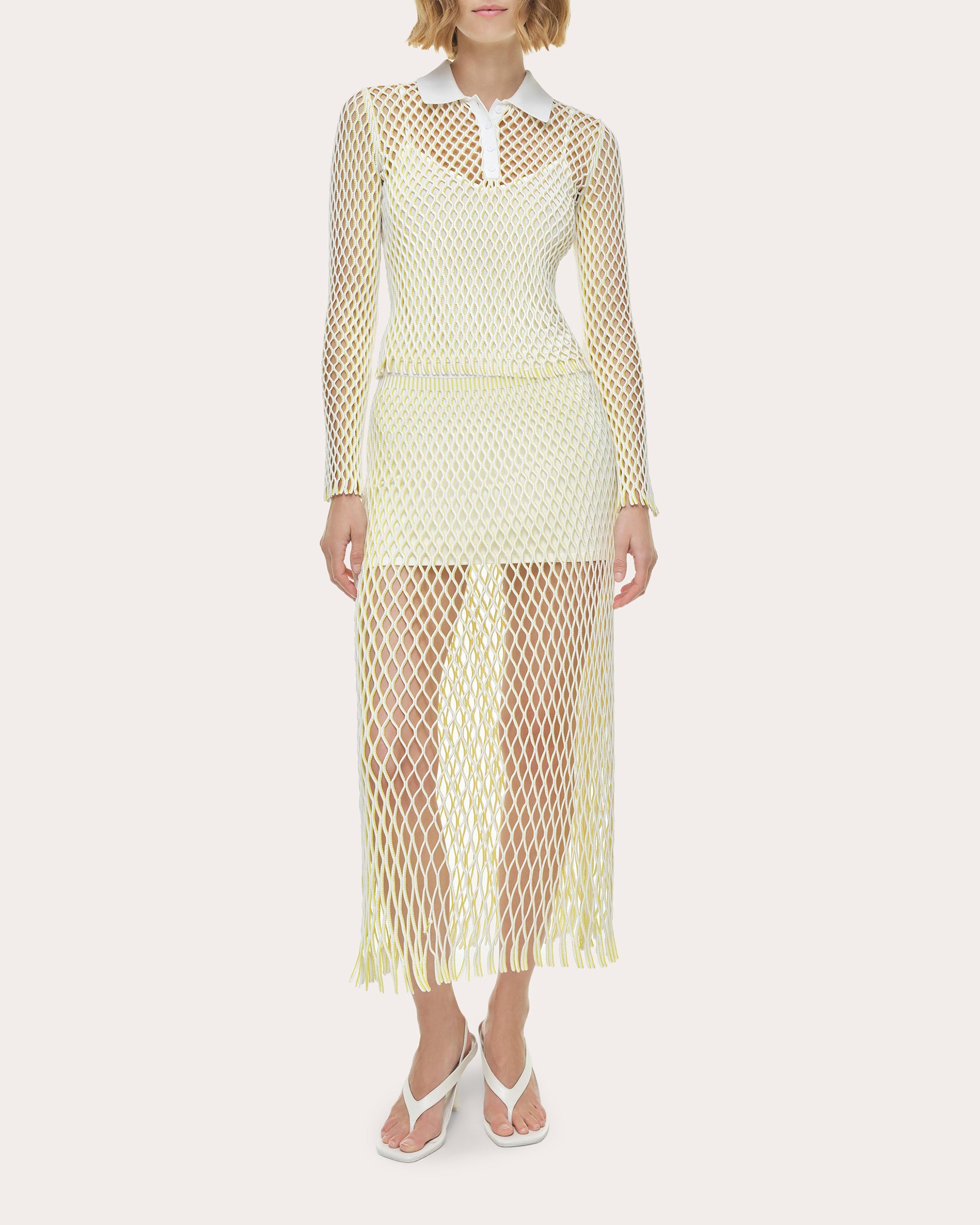 Petra Openwork Knit Polo
