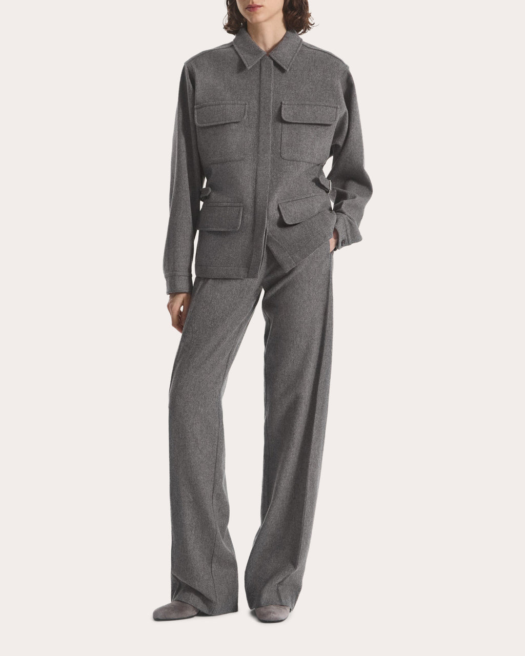 Wool Cashmere Workwear Shirt Jacket