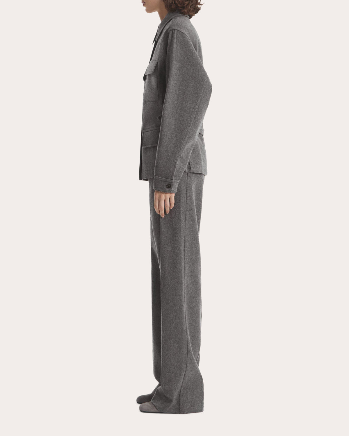 Wool Cashmere Workwear Shirt Jacket
